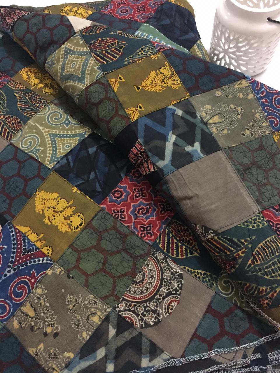 Printed Patch work cotton fabric
