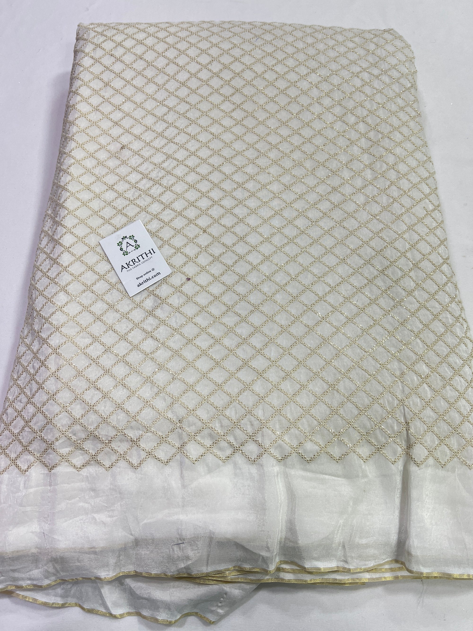 Embroidery on Uppada silk fabric