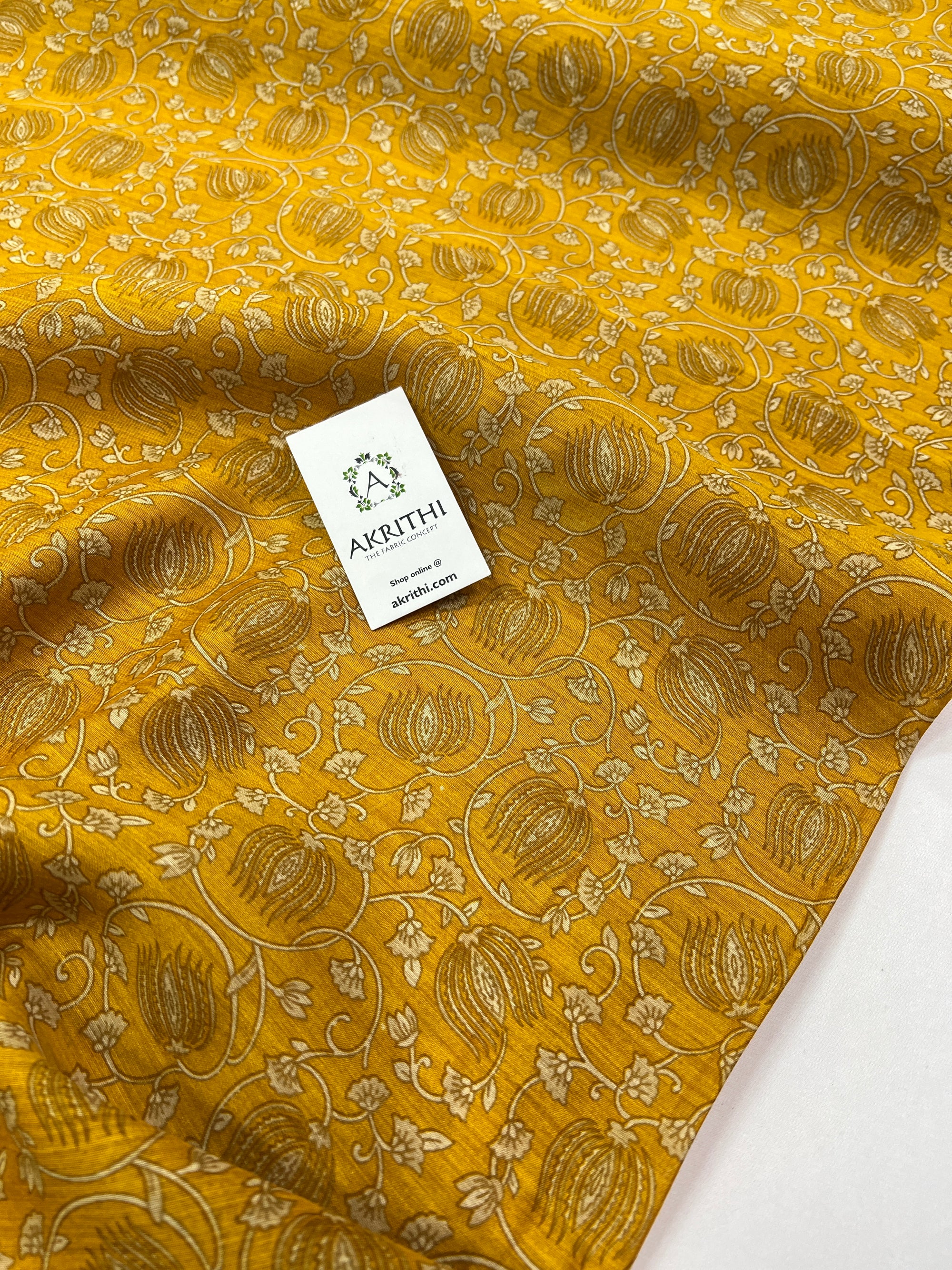 Printed handloom pure munga silk fabric