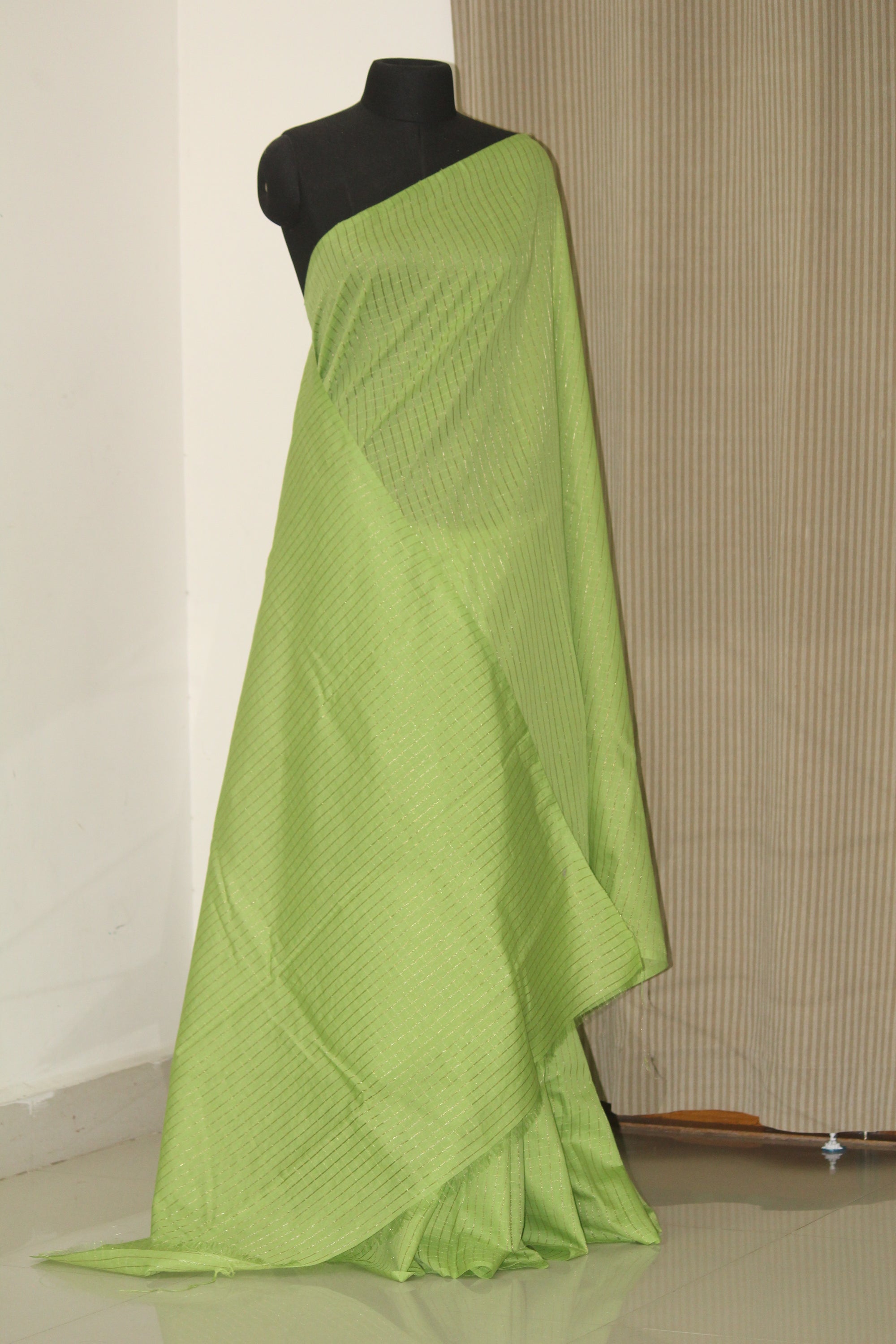 Silk cotton zari checks saree