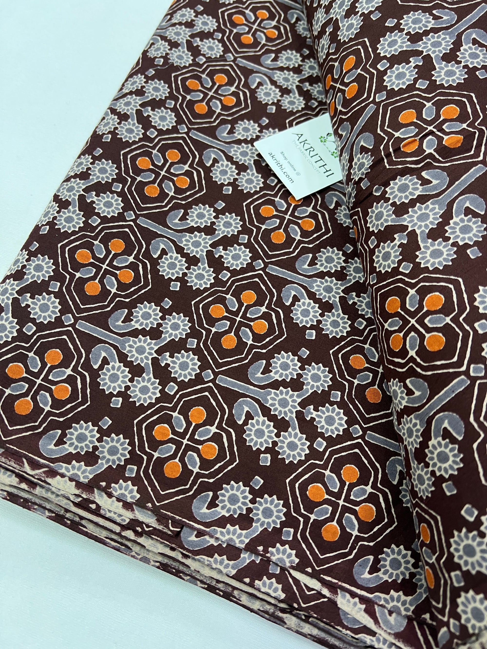Ajrakh Printed pure cotton fabric
