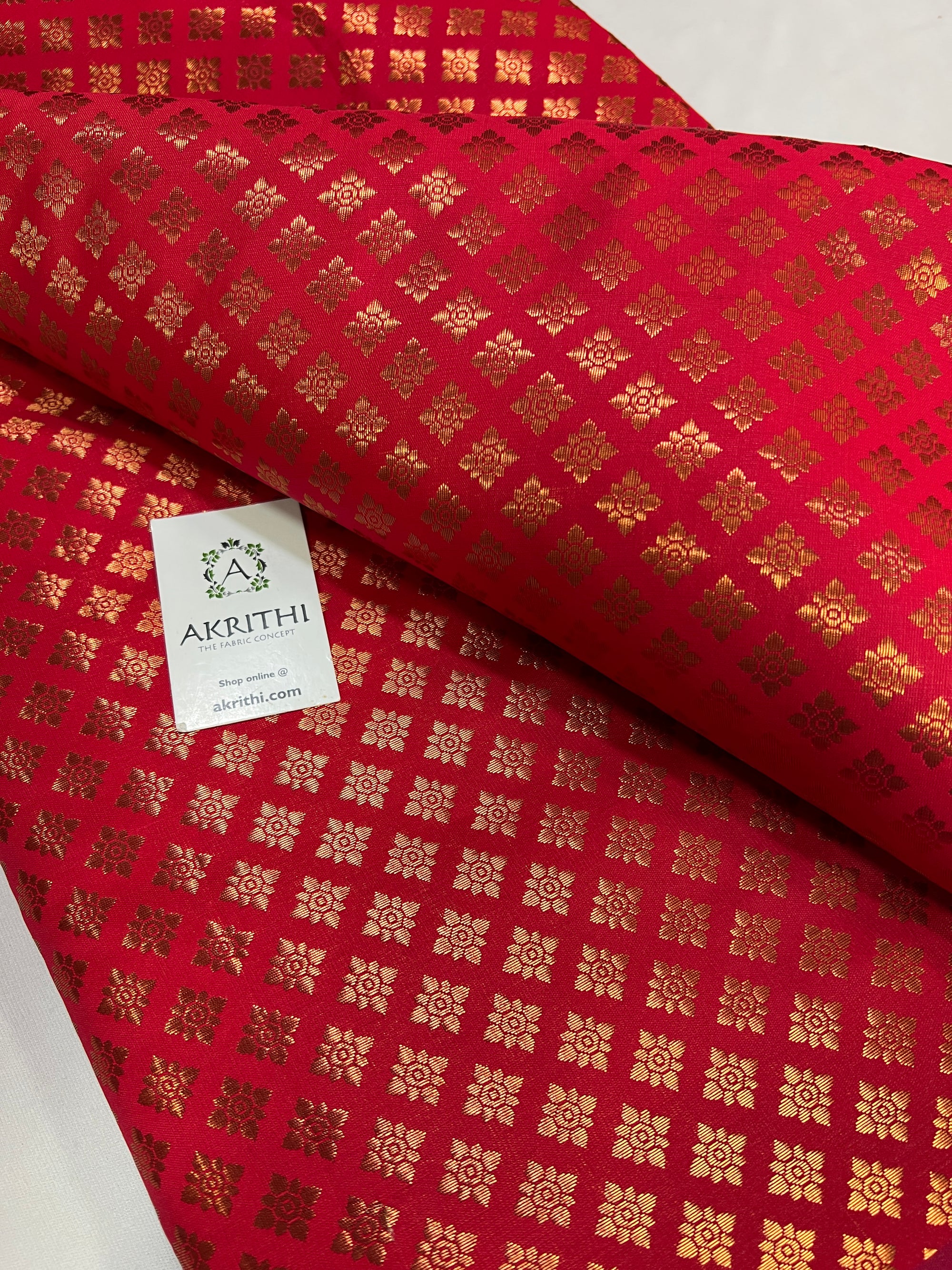 Banarasi brocade fabric with copper zari