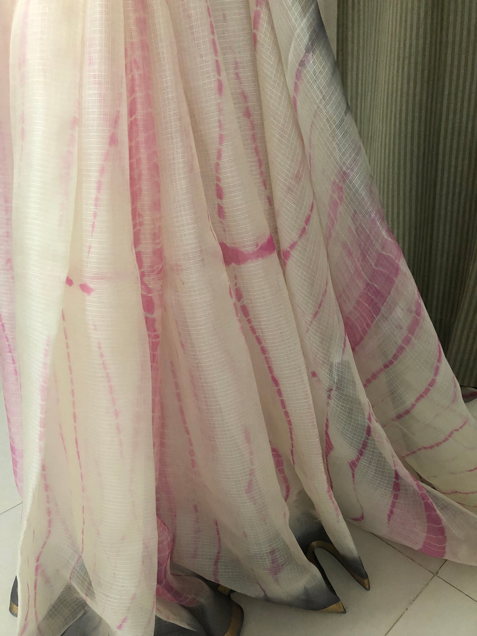 Tie and dye pure kota silk saree