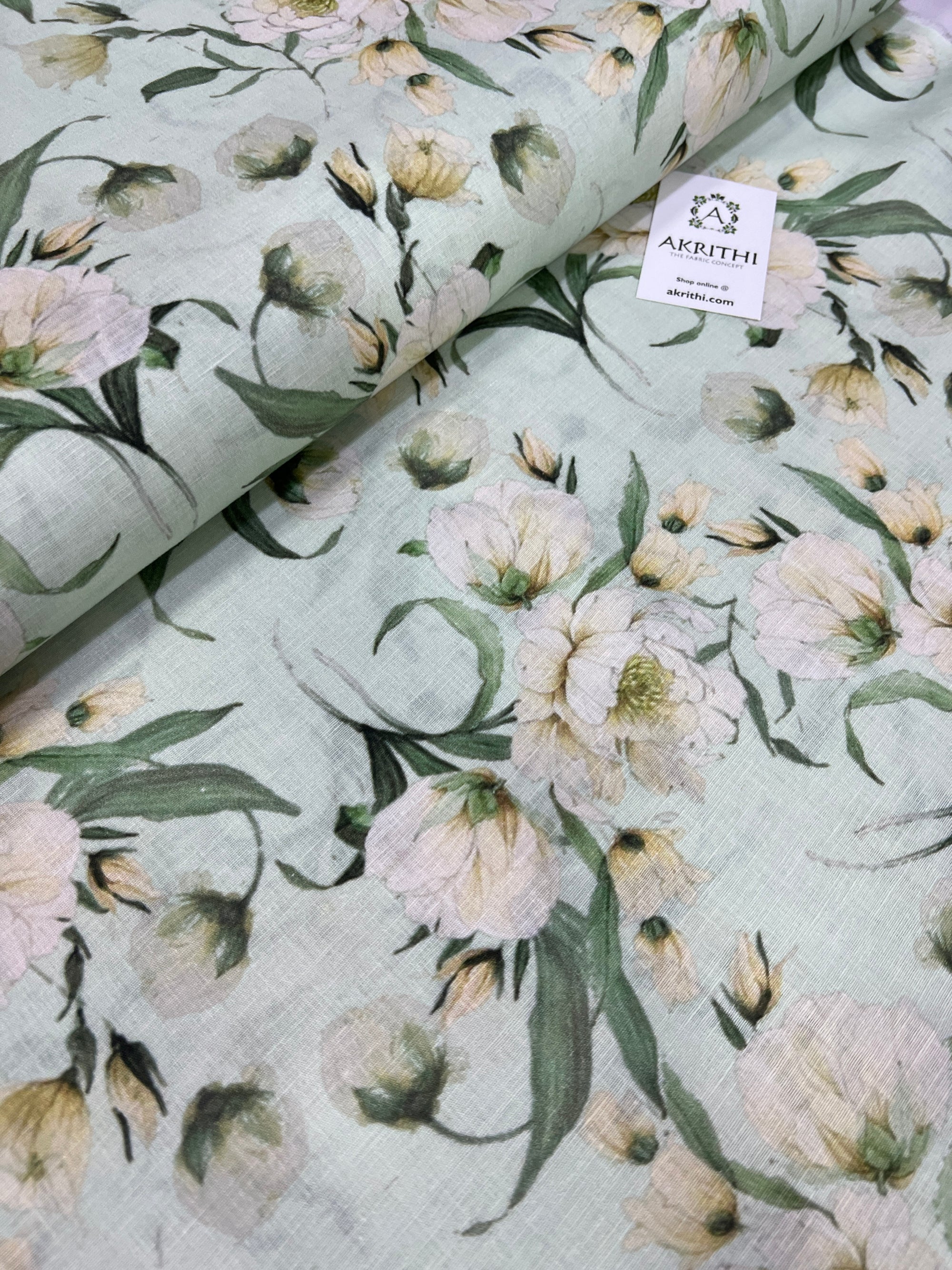 Digital Printed pure linen fabric