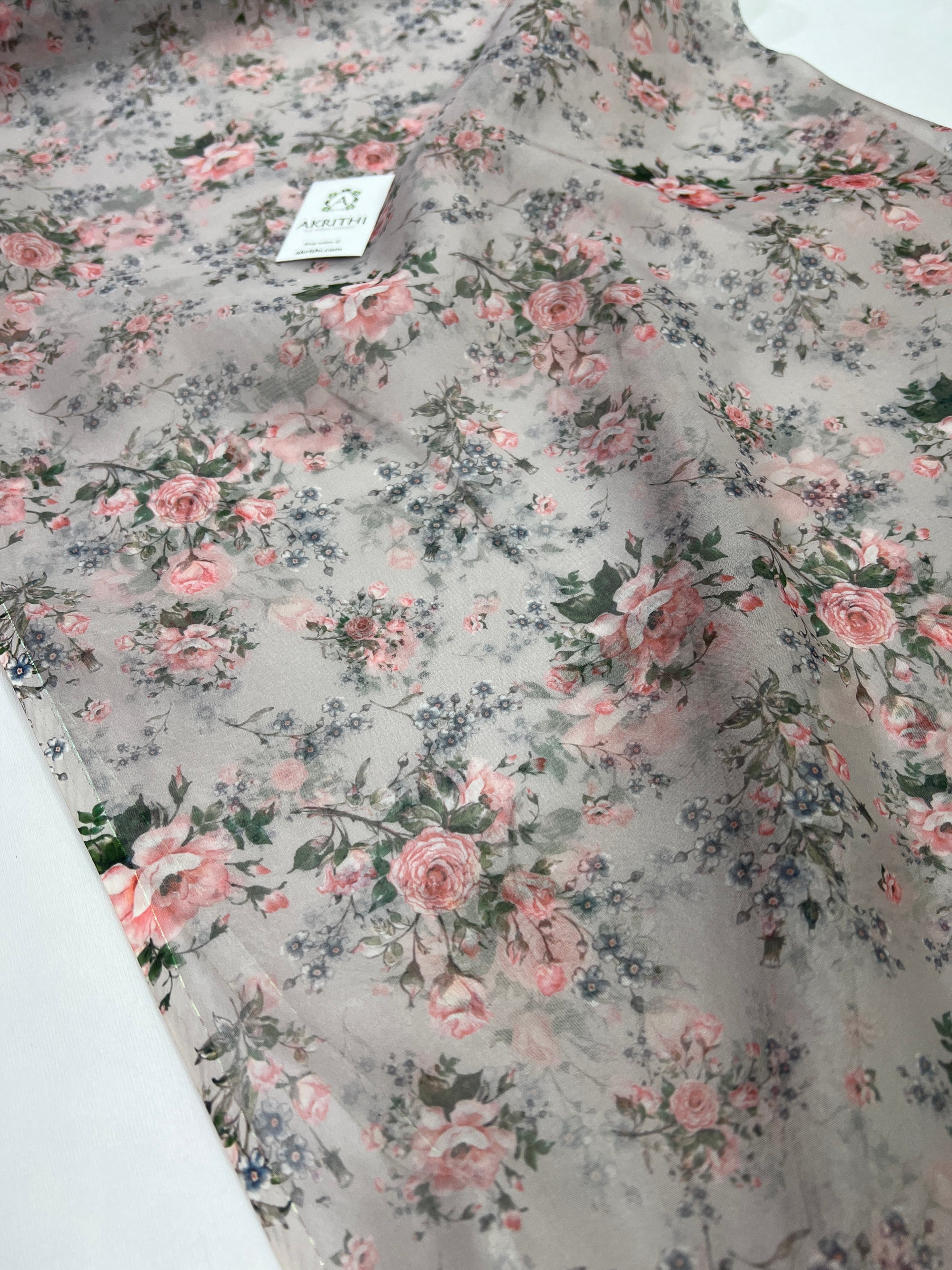 Digital floral Printed organza fabric