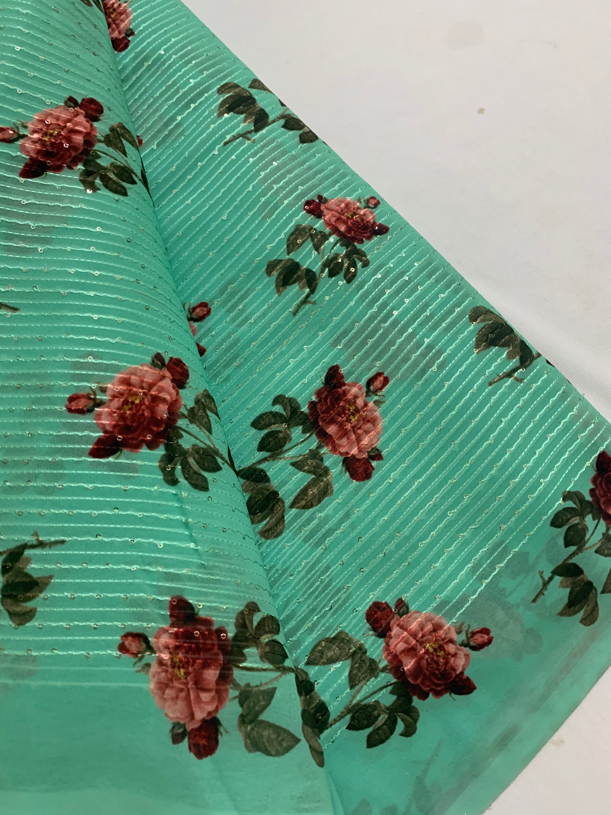 Embroidery on georgette saree