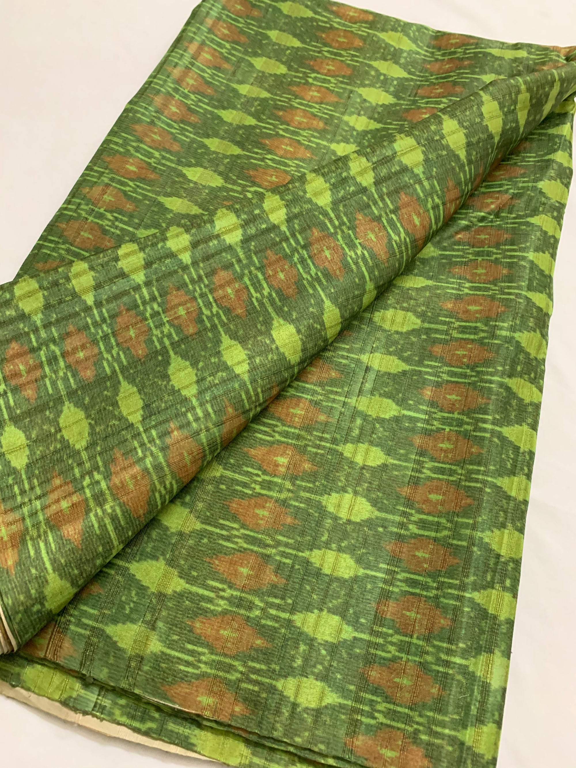 Ikat Printed semi silk fabric