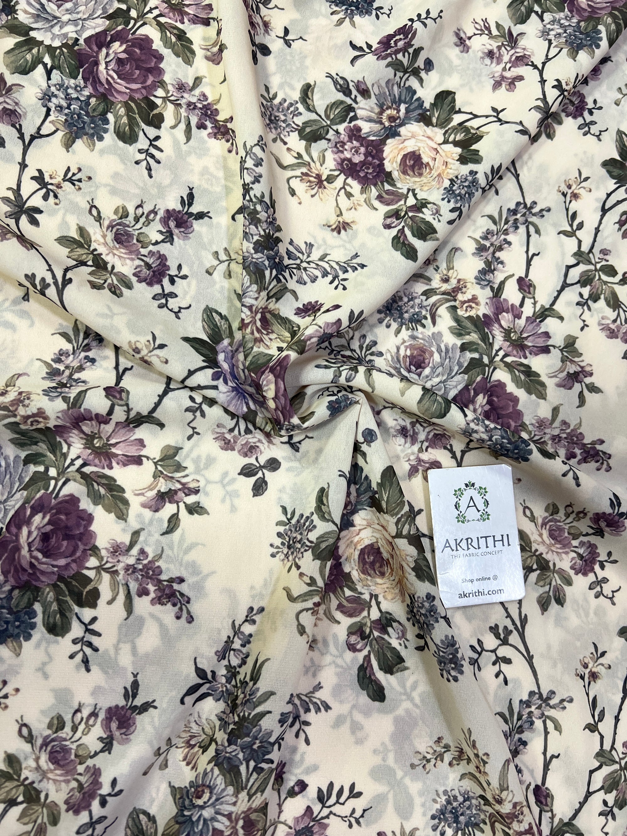 Digital floral printed georgette fabric