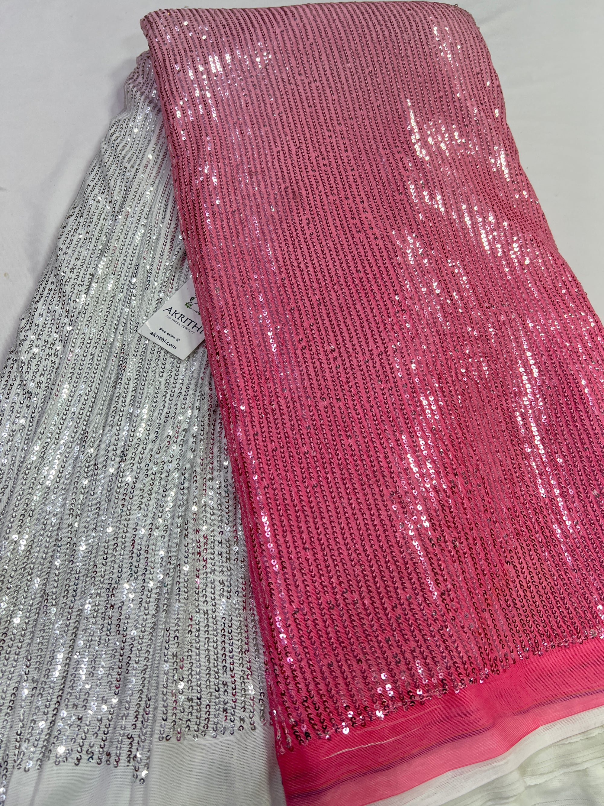 Sequins on shaded net fabric