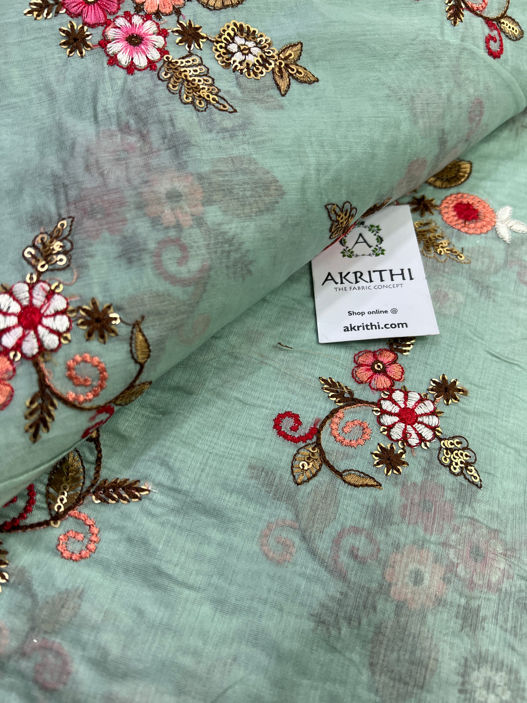 Embroidery on chanderi fabric
