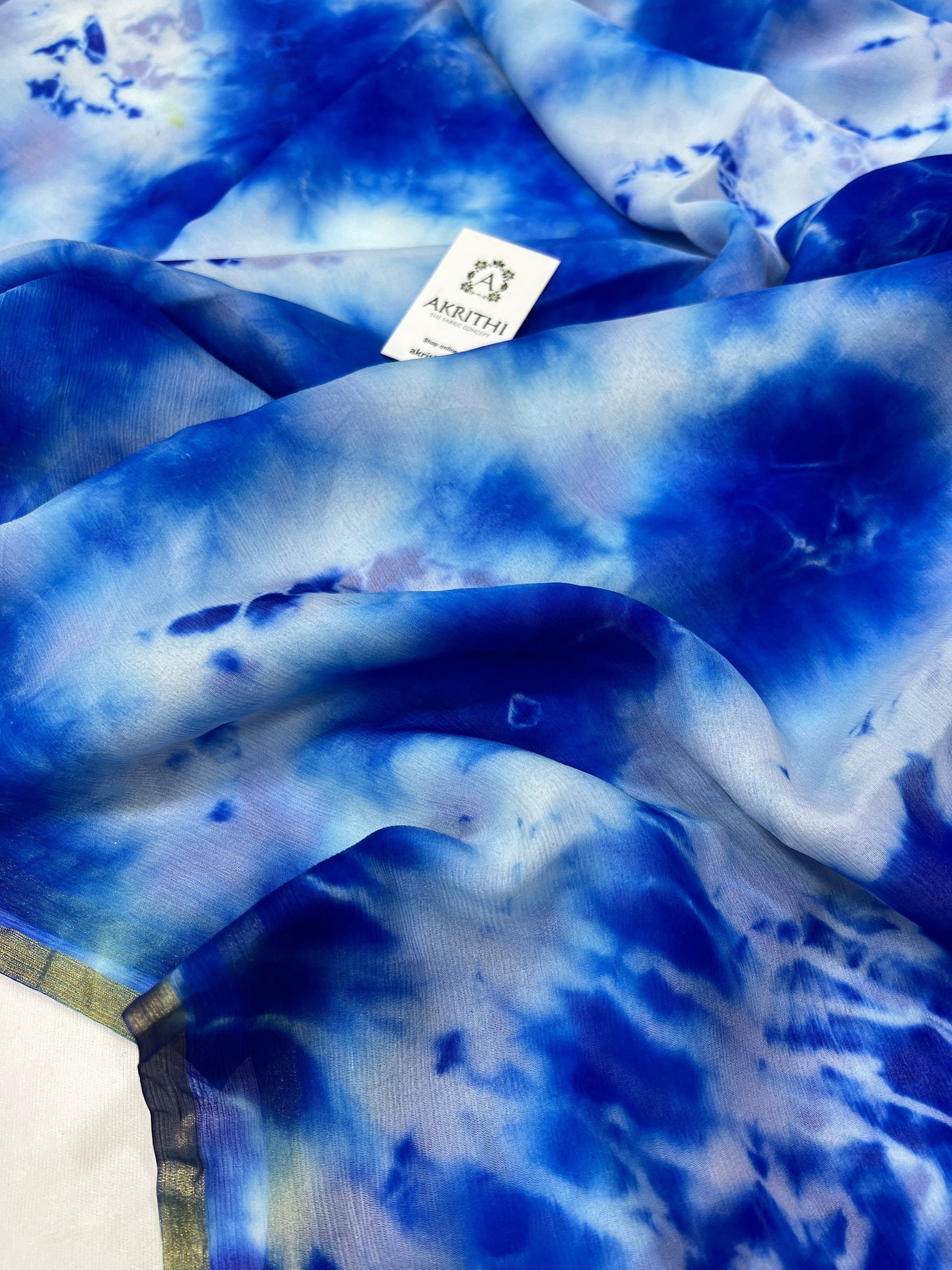 PURE CHIFFON SHIBORI TIE AND DYE SAREE