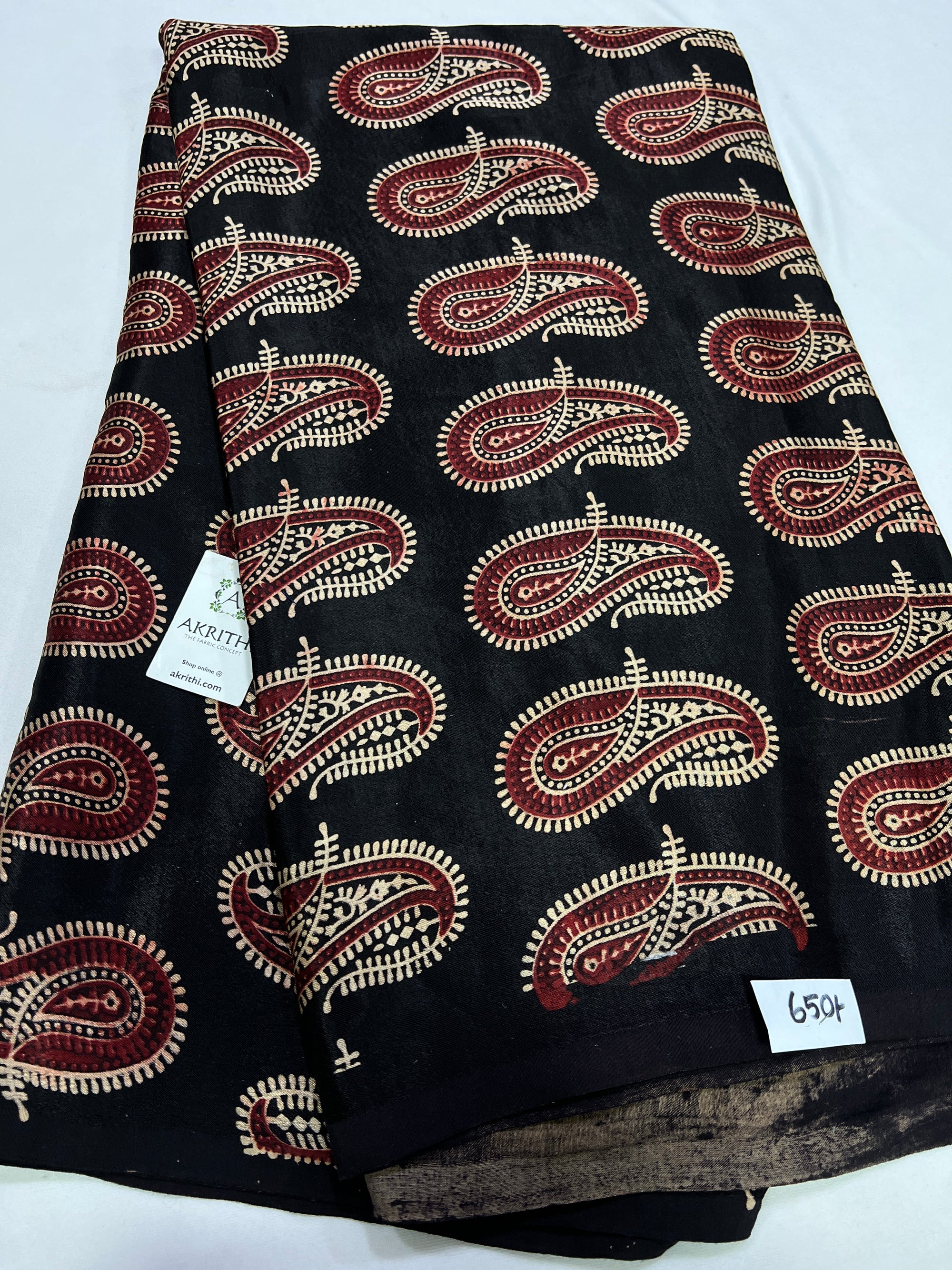 Printed gaji silk fabric
