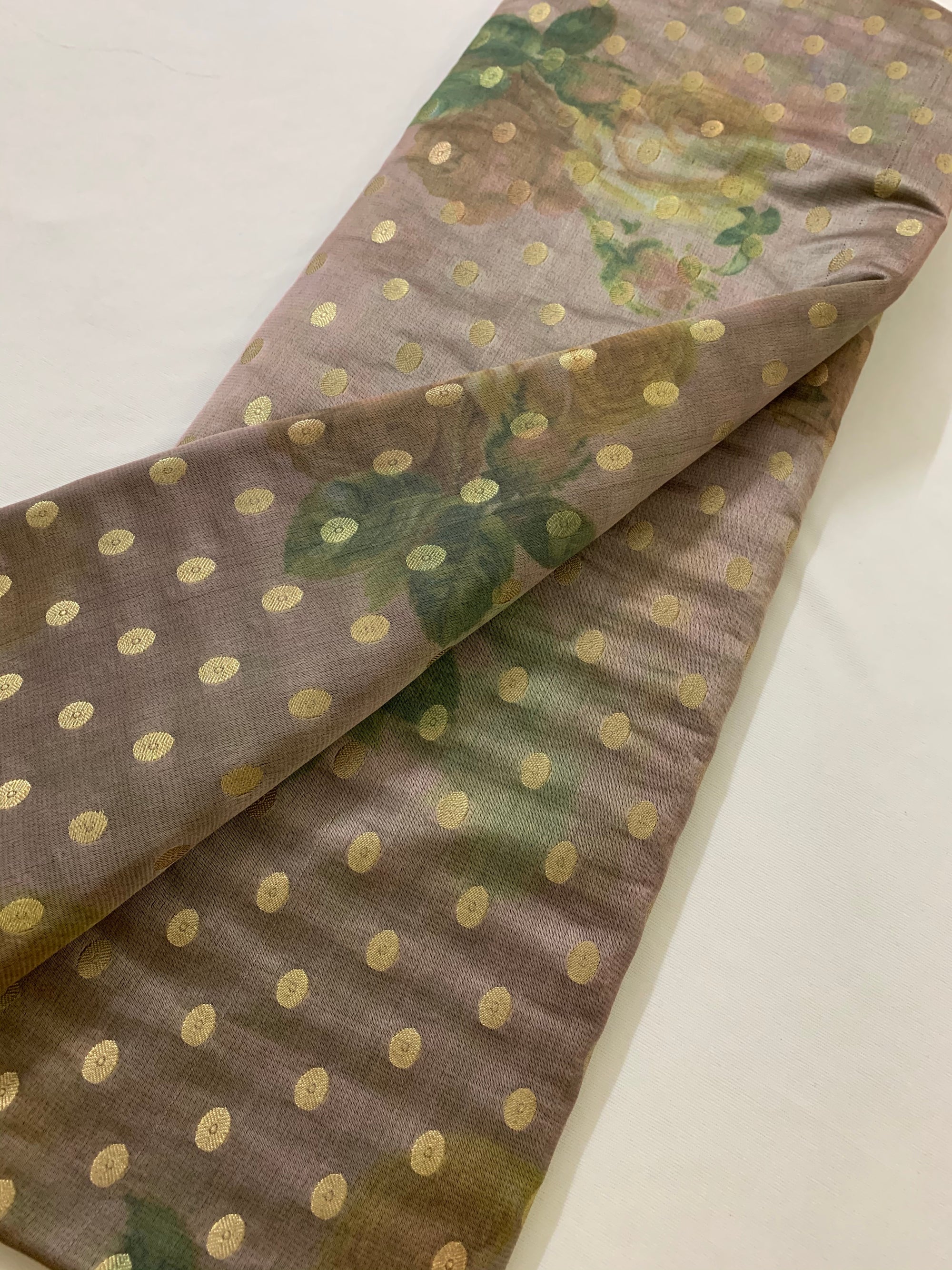 Digital printed Banarasi brocade fabric