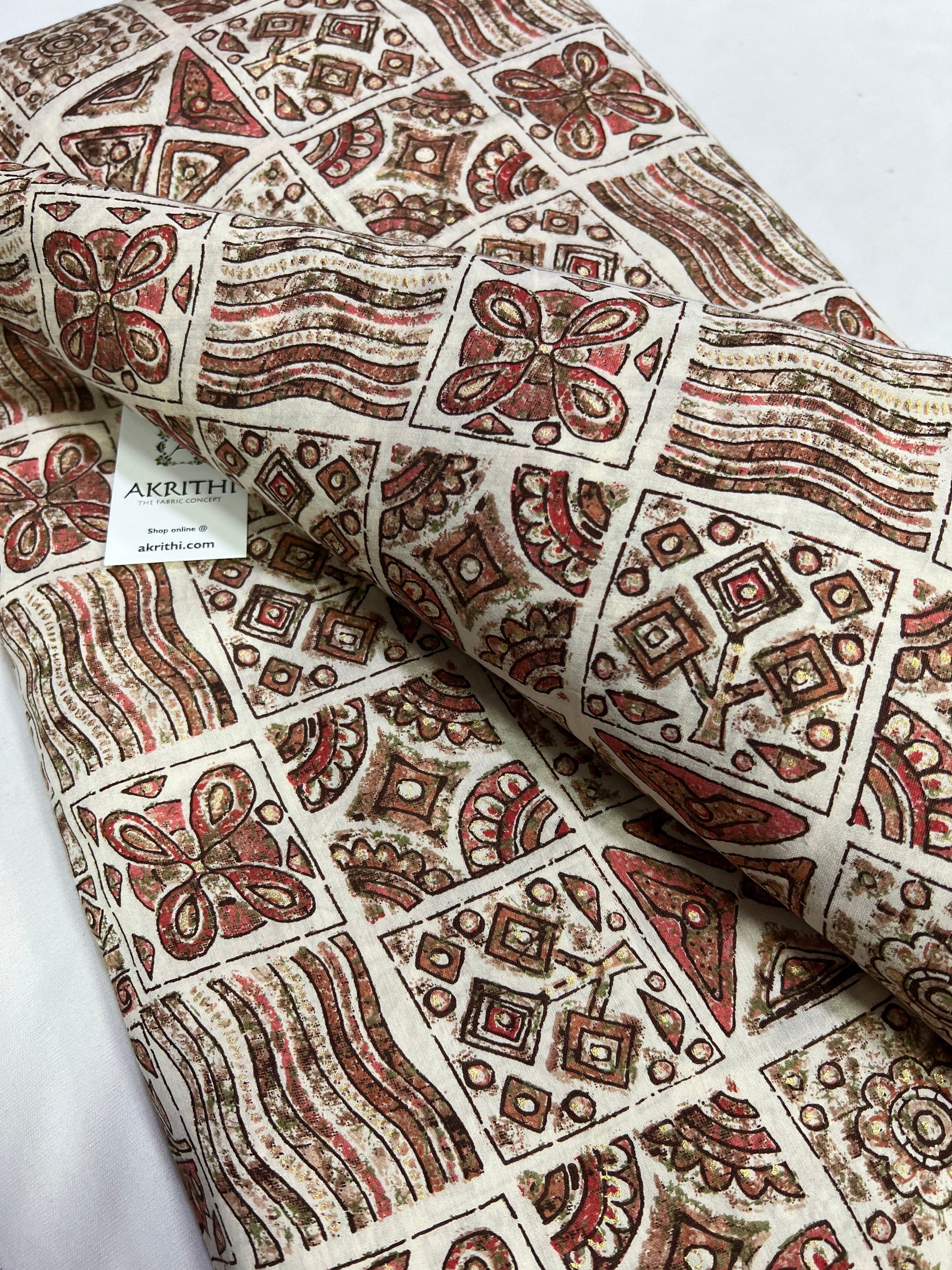 Printed silk fabric