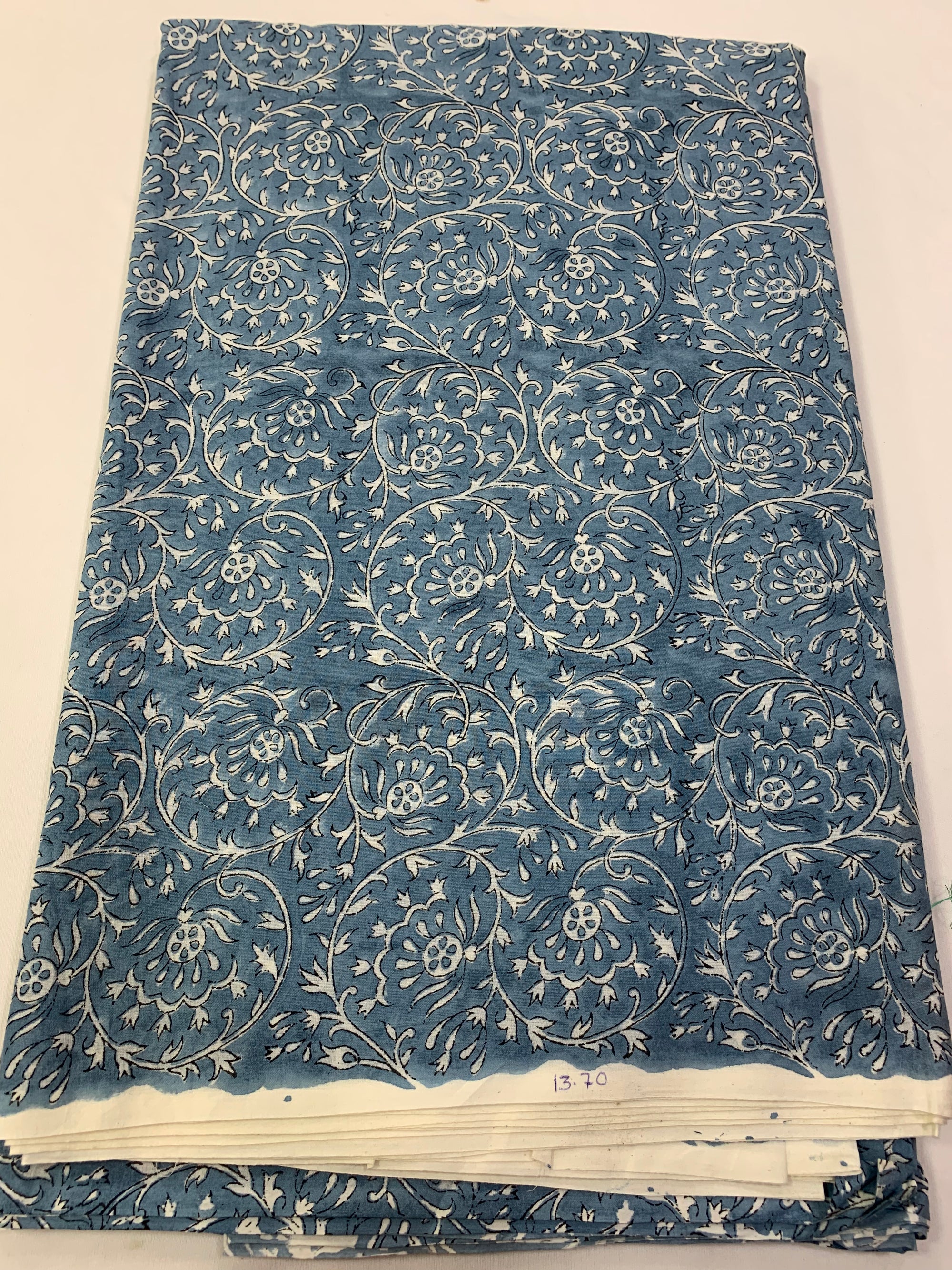 Hand Block Printed pure mul cotton fabric