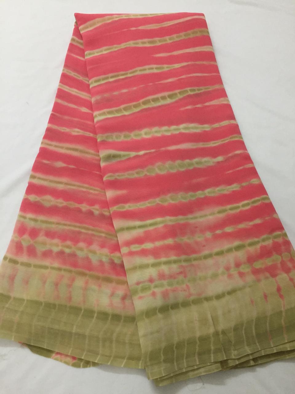 Shibori tie and dye pure georgette saree