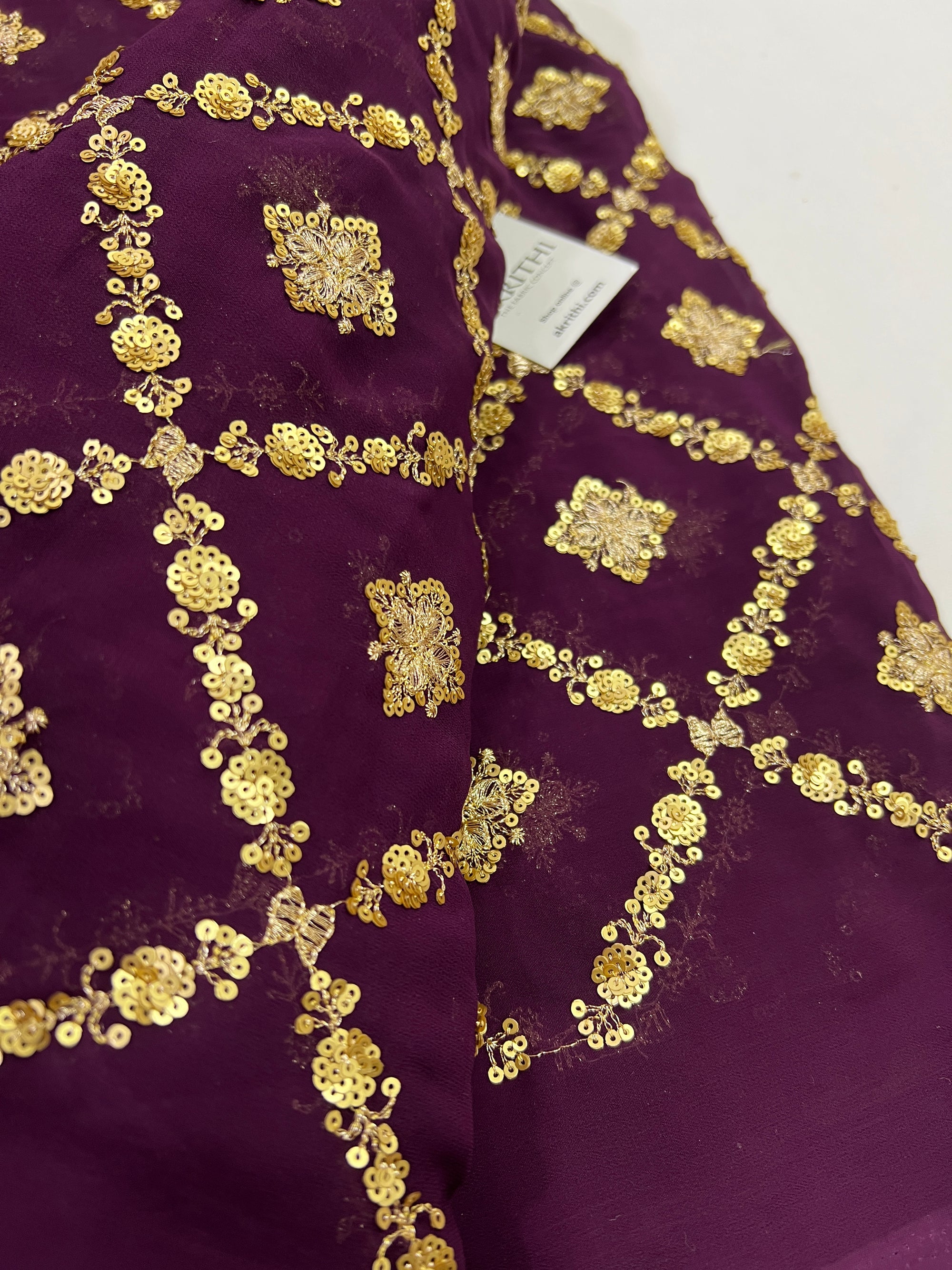 Embroidery on georgette fabric