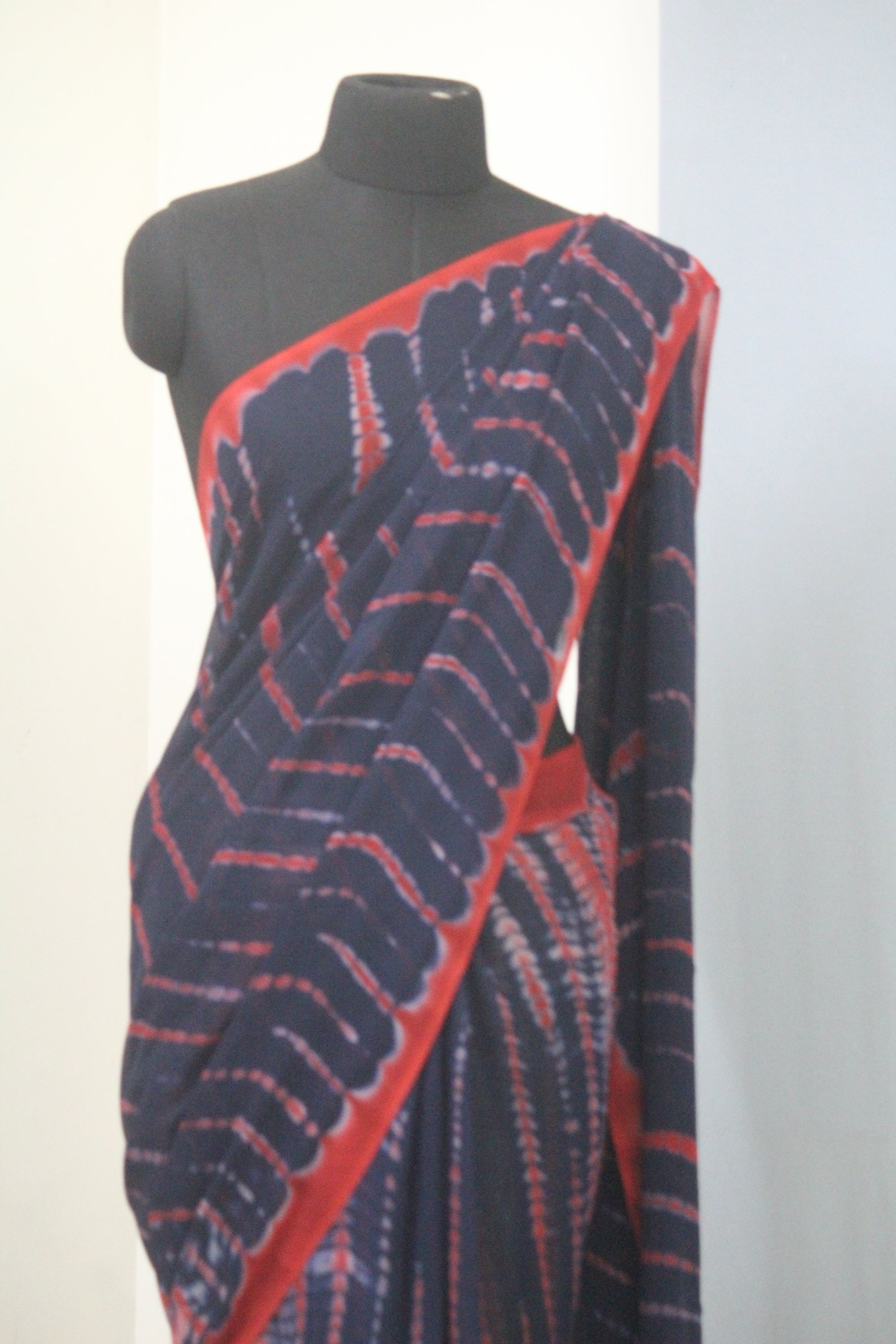 Shibori tie and dye georgette saree