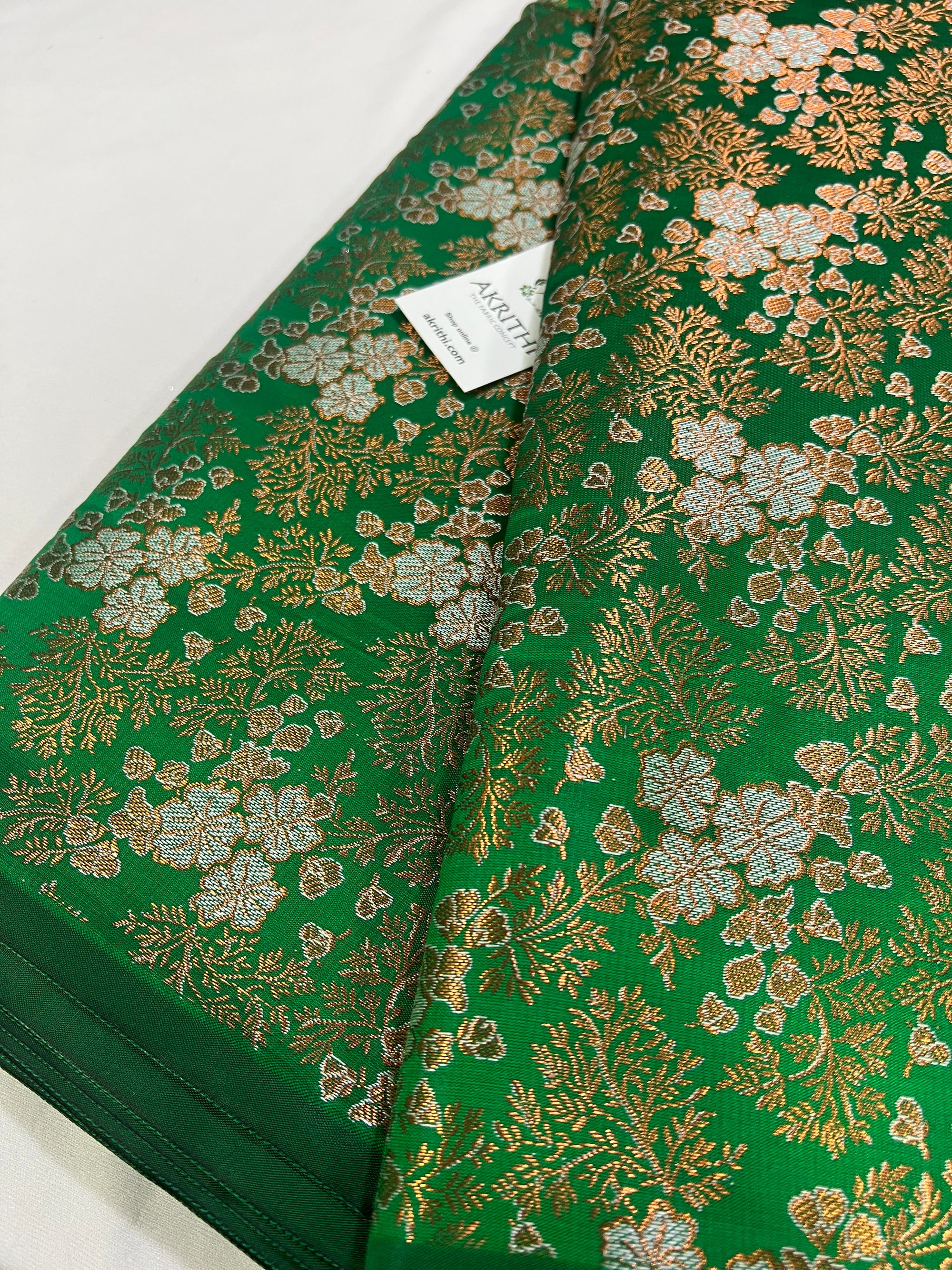 Banarasi brocade fabric with copper zari