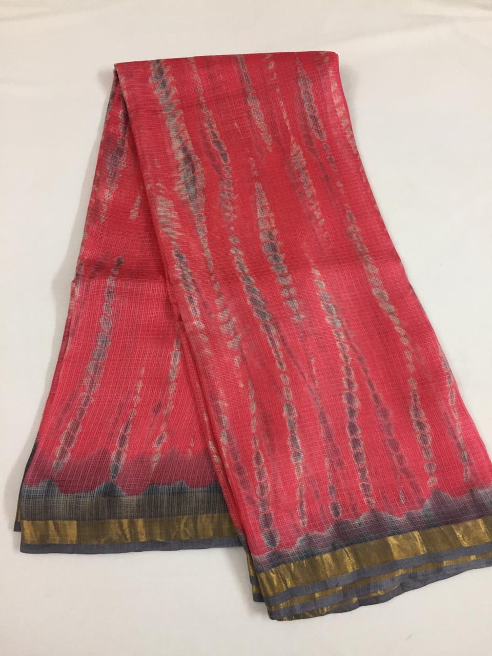 Tie and dye pure kota silk saree