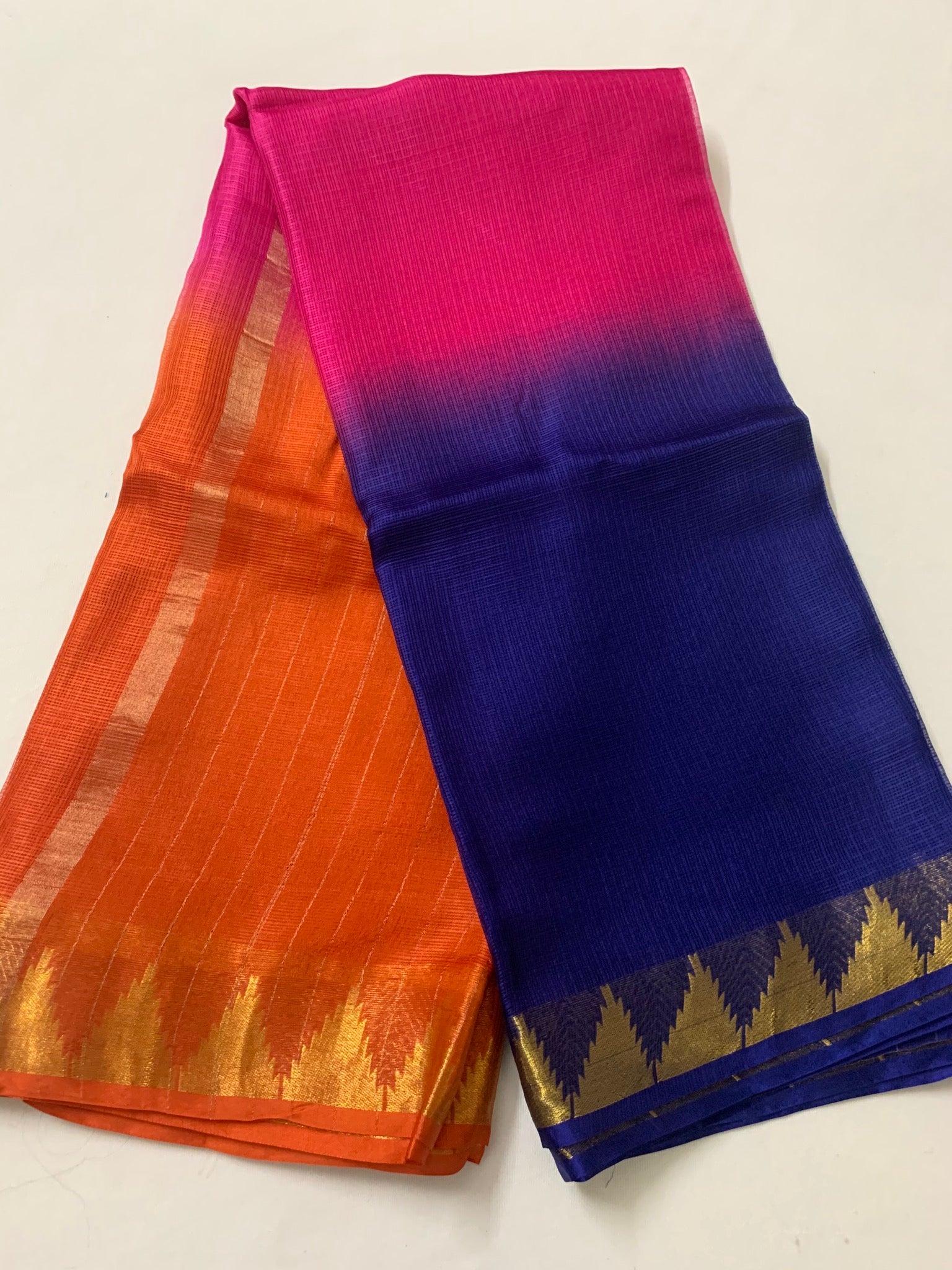 Pure kota silk saree with temple border