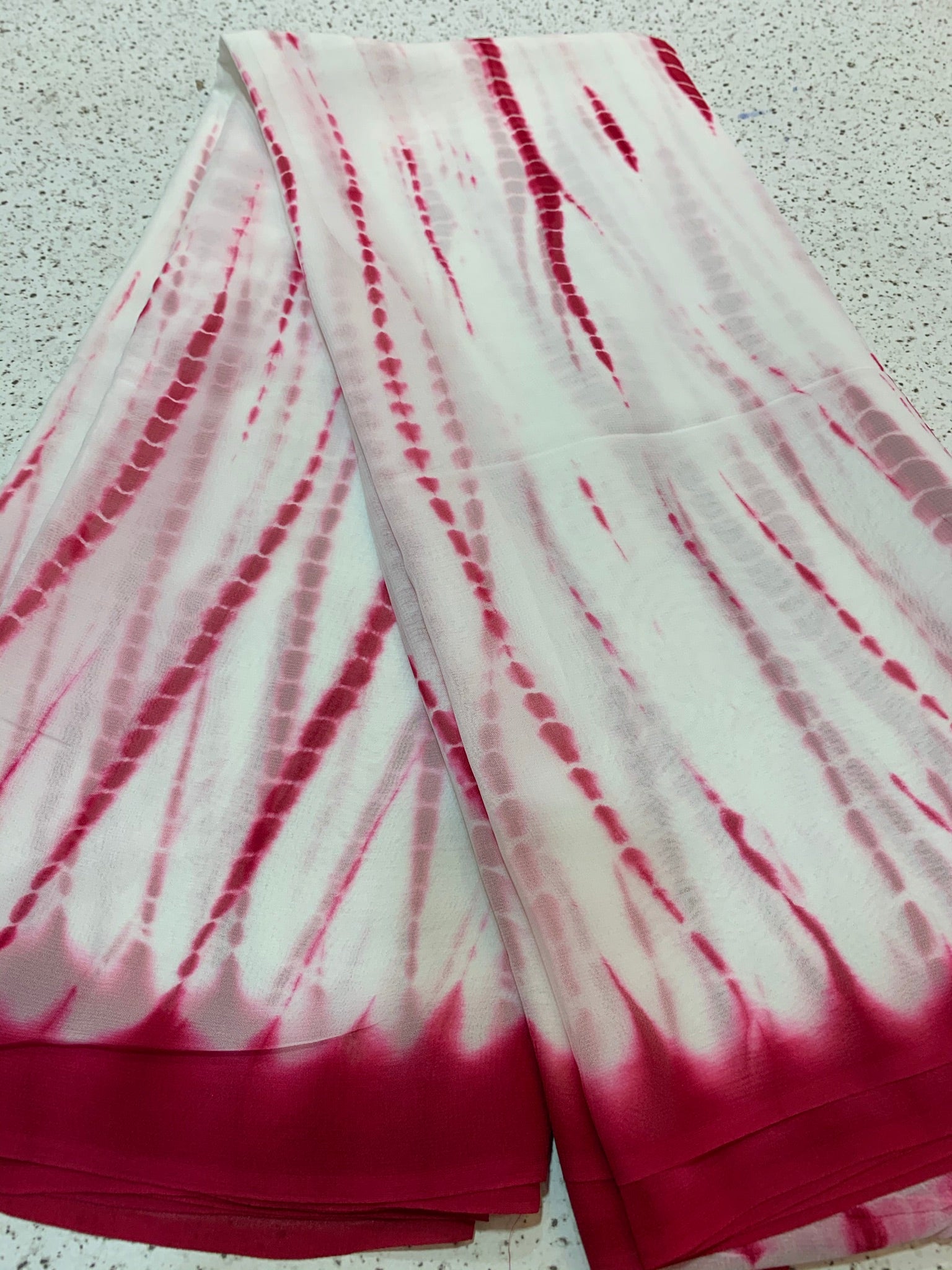 Shibori tie and dye georgette saree