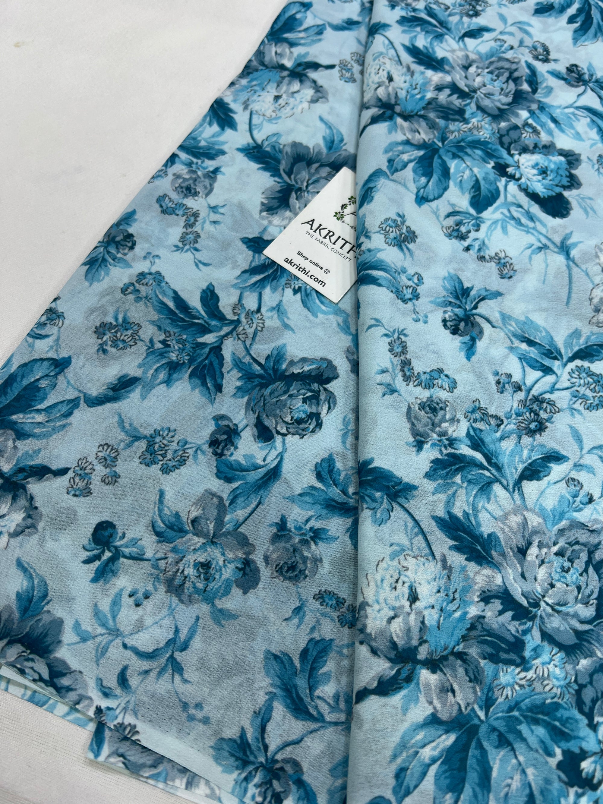 Digital floral printed georgette fabric