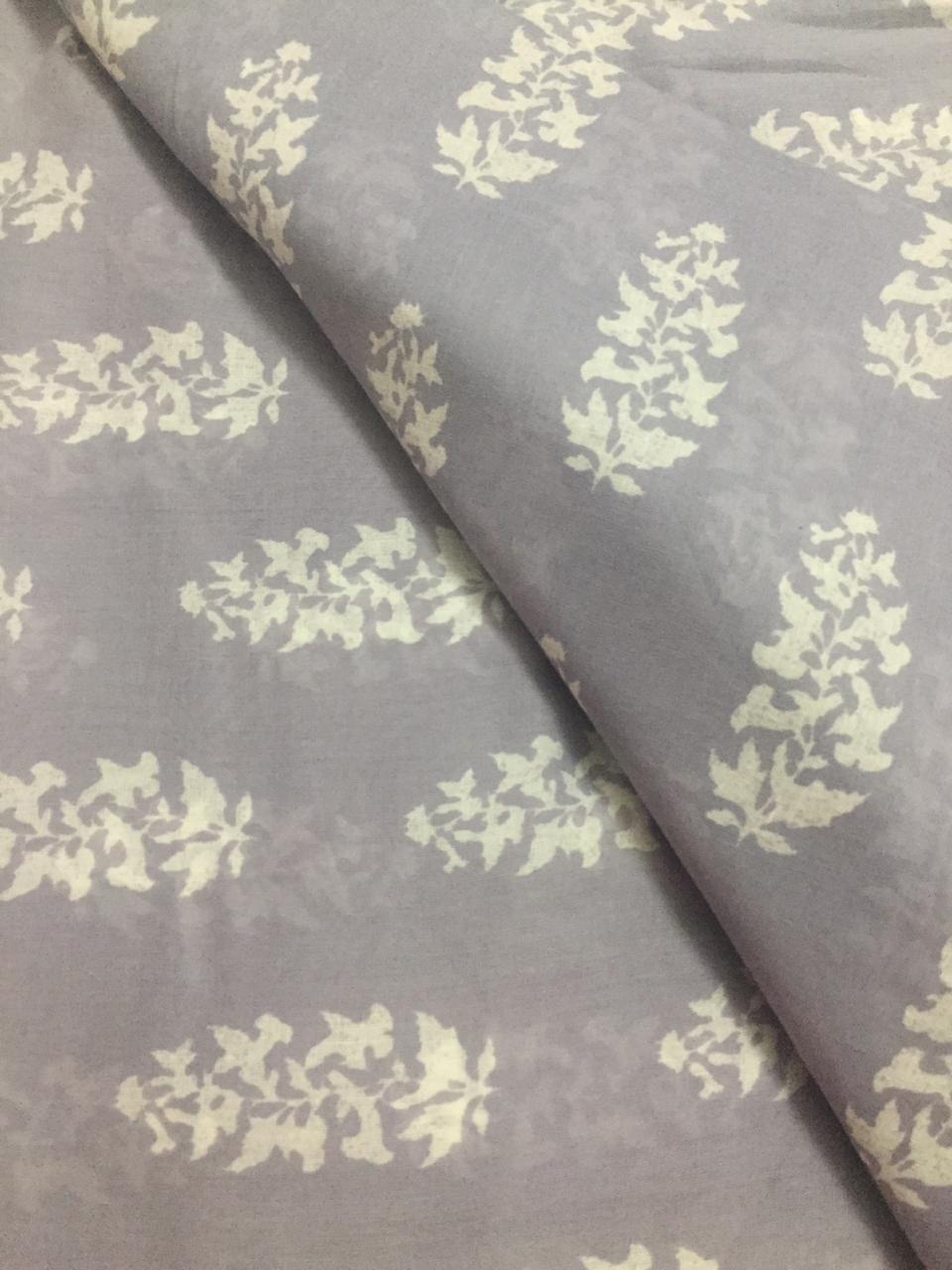 Printed mul cotton fabric
