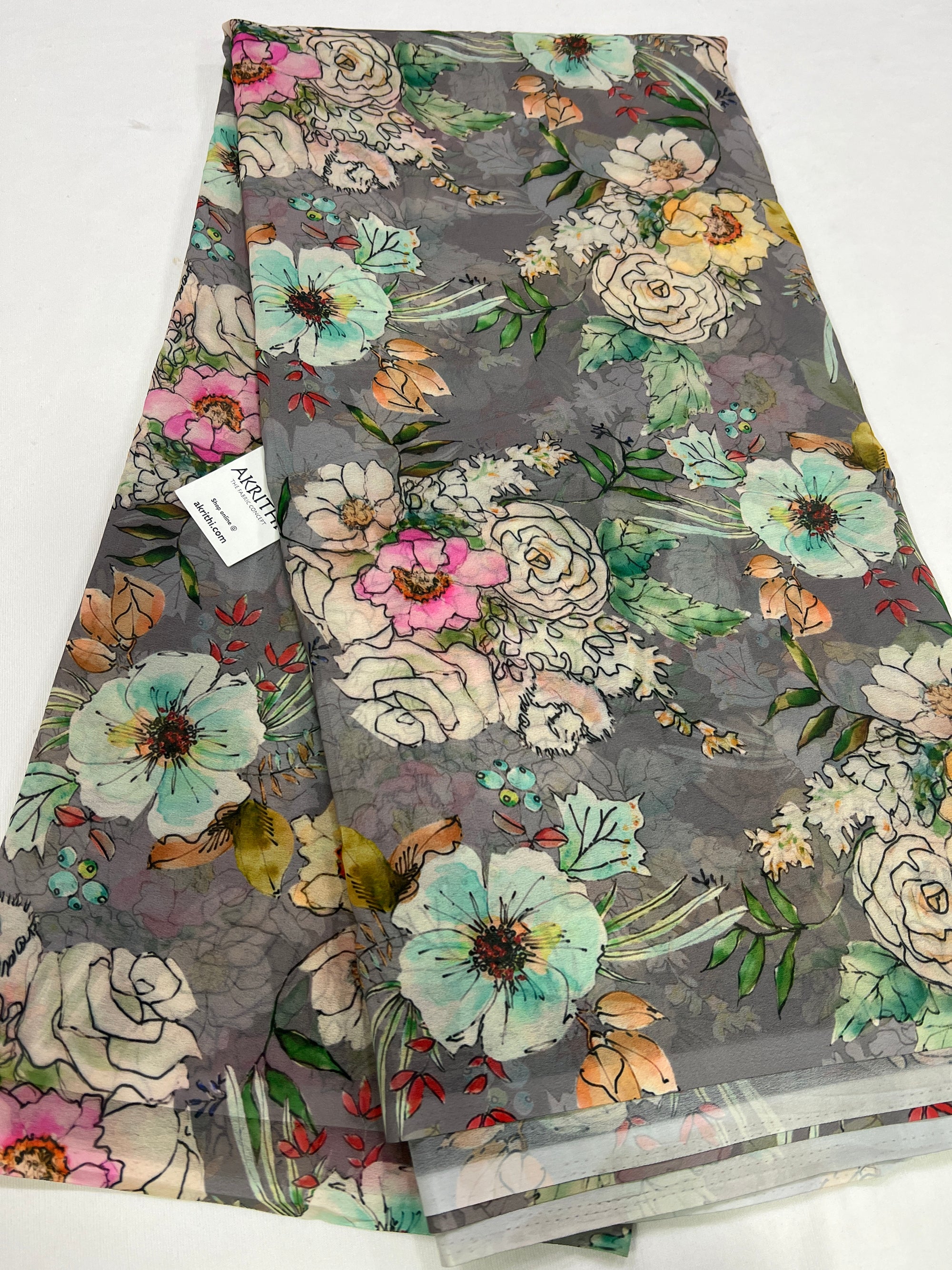 Digital printed georgette saree