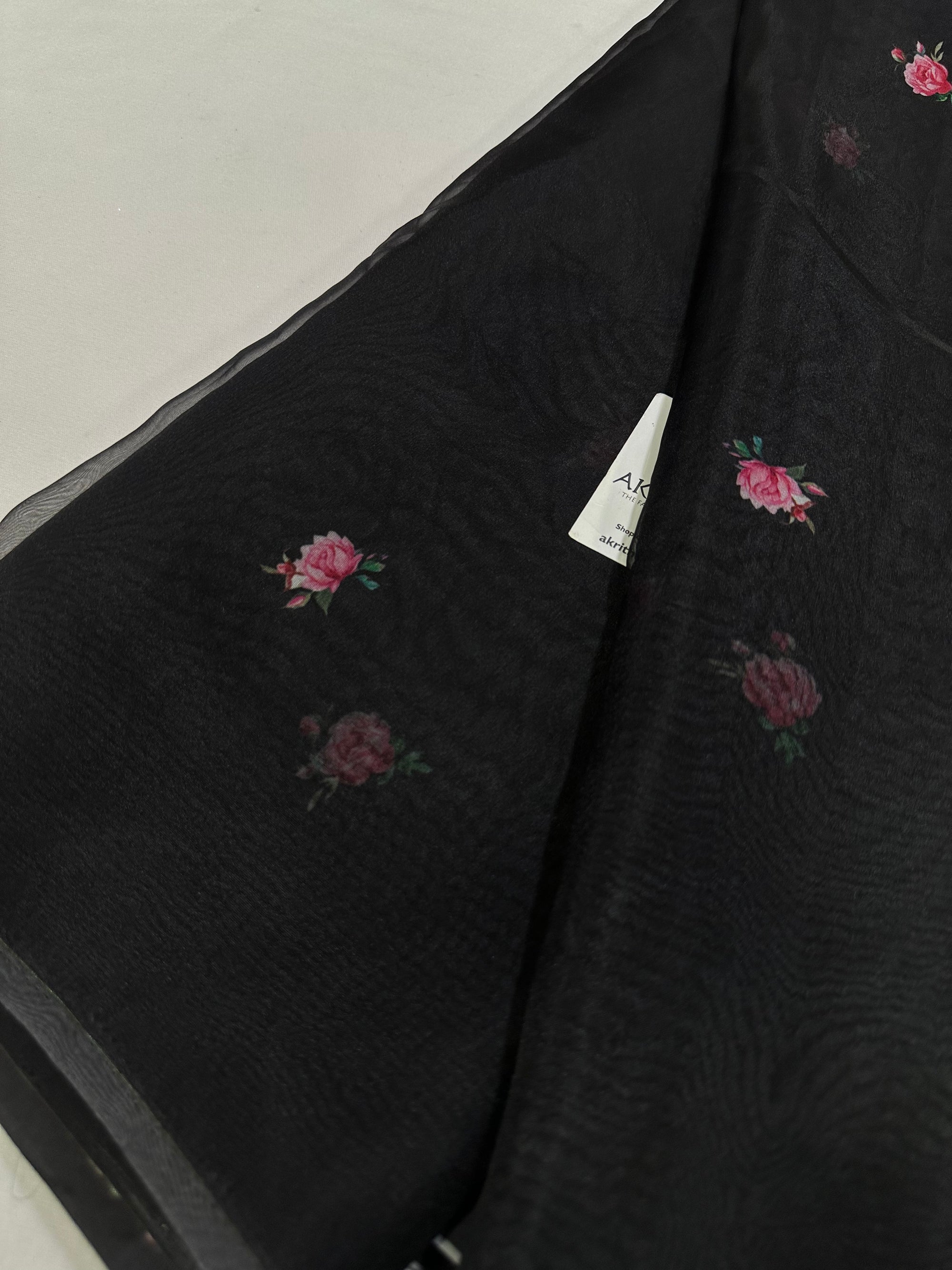 Floral printed organza fabric