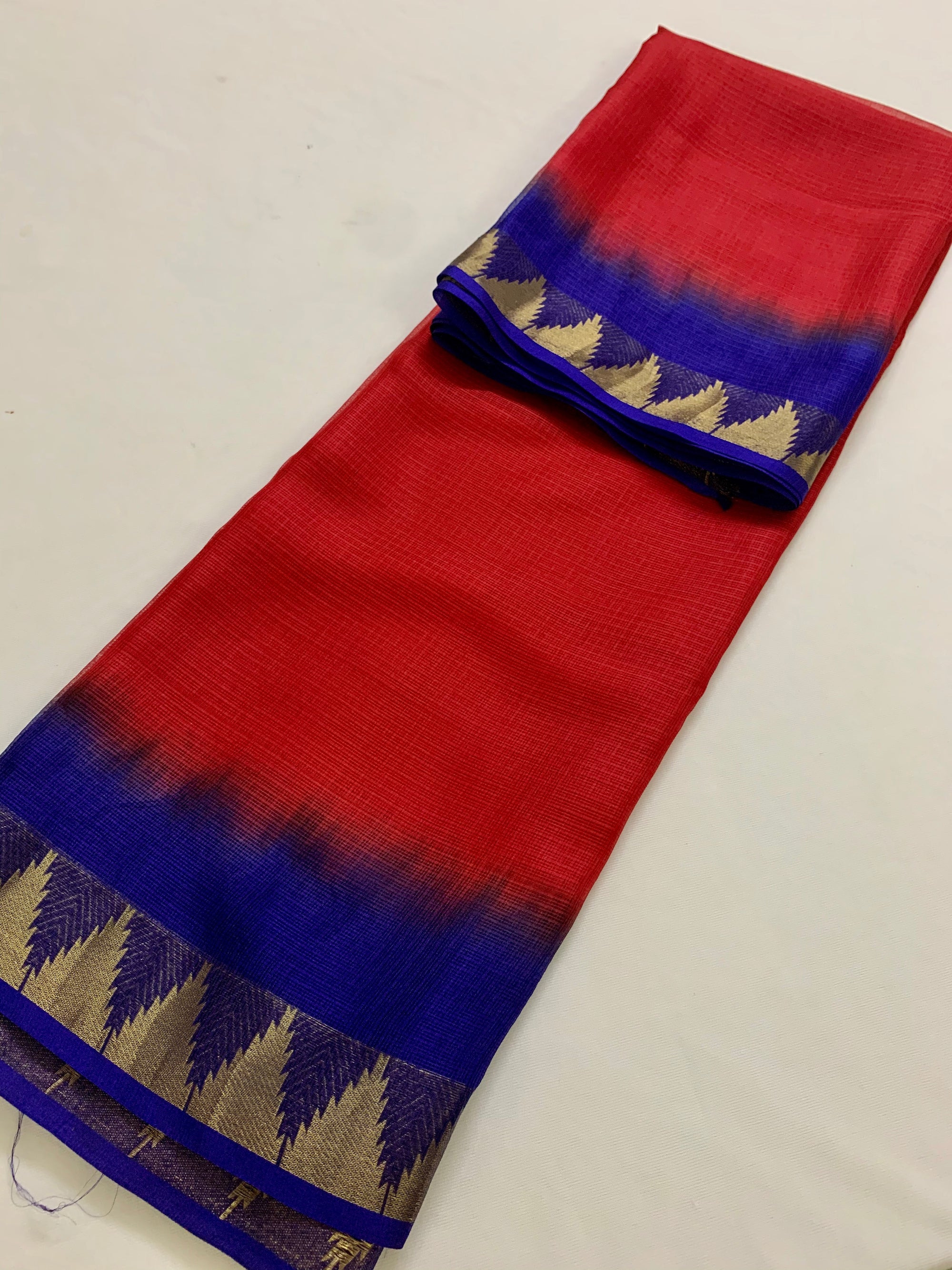 Pure kota silk saree with temple border