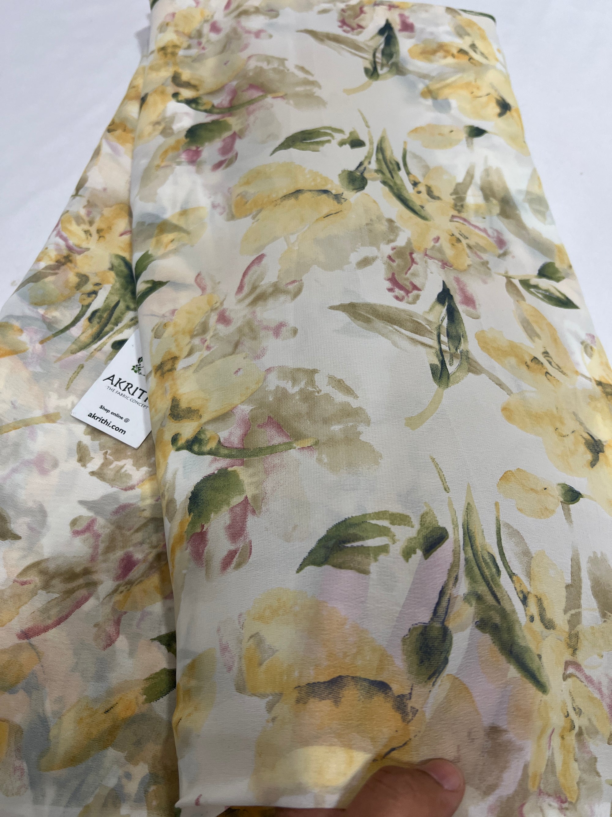 Digital floral printed georgette fabric
