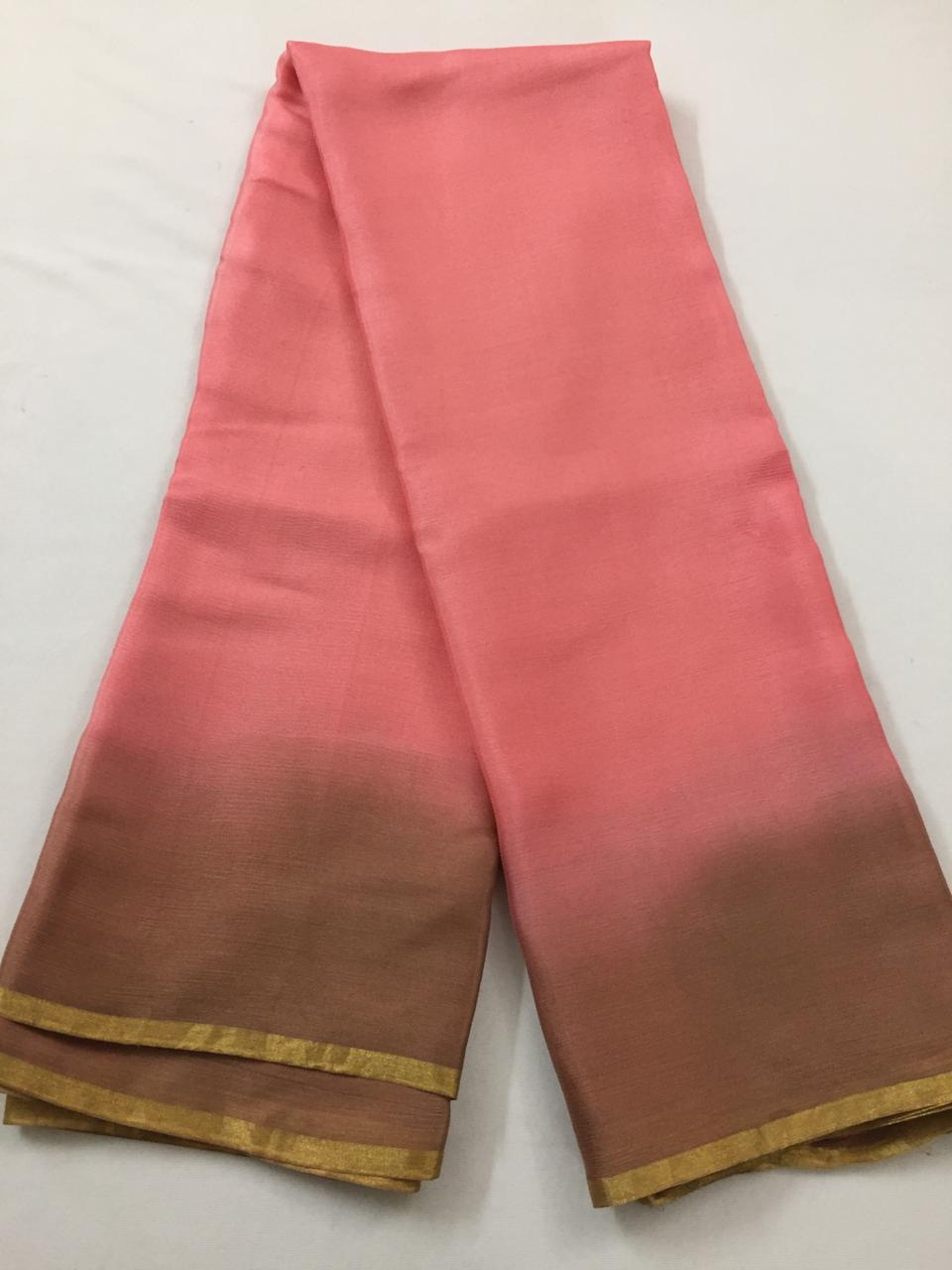 Pure silk chiffon saree