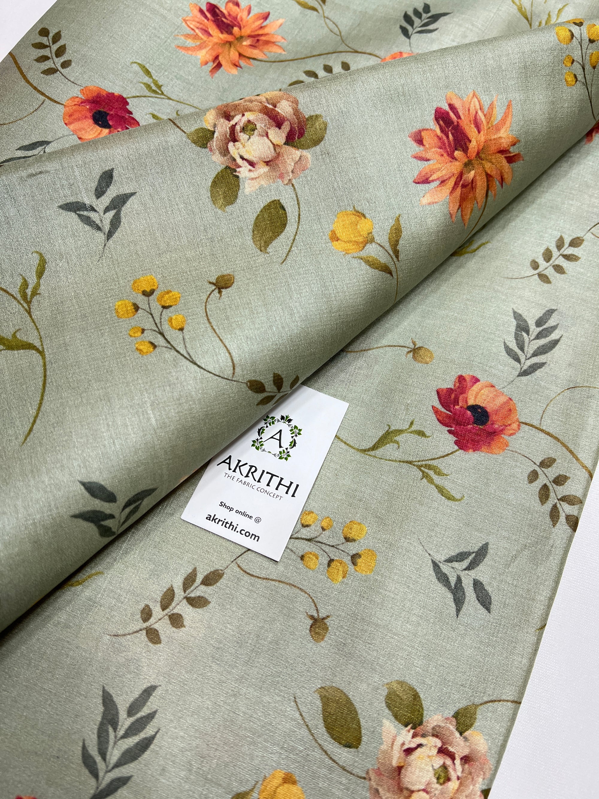 Digital Printed handloom pure tussar silk fabric
