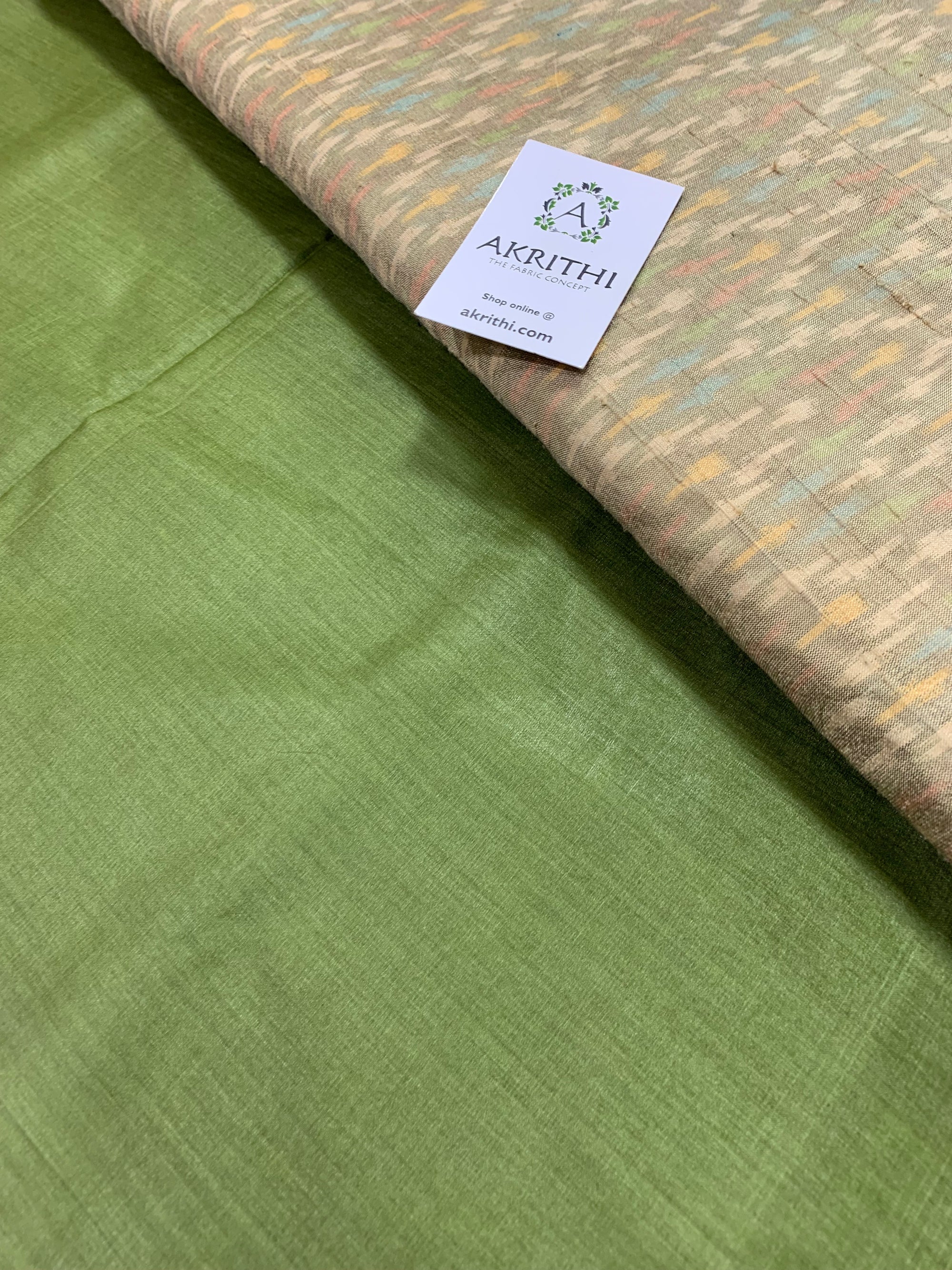 Pure tussar silk saree with pure silk ikat blouse