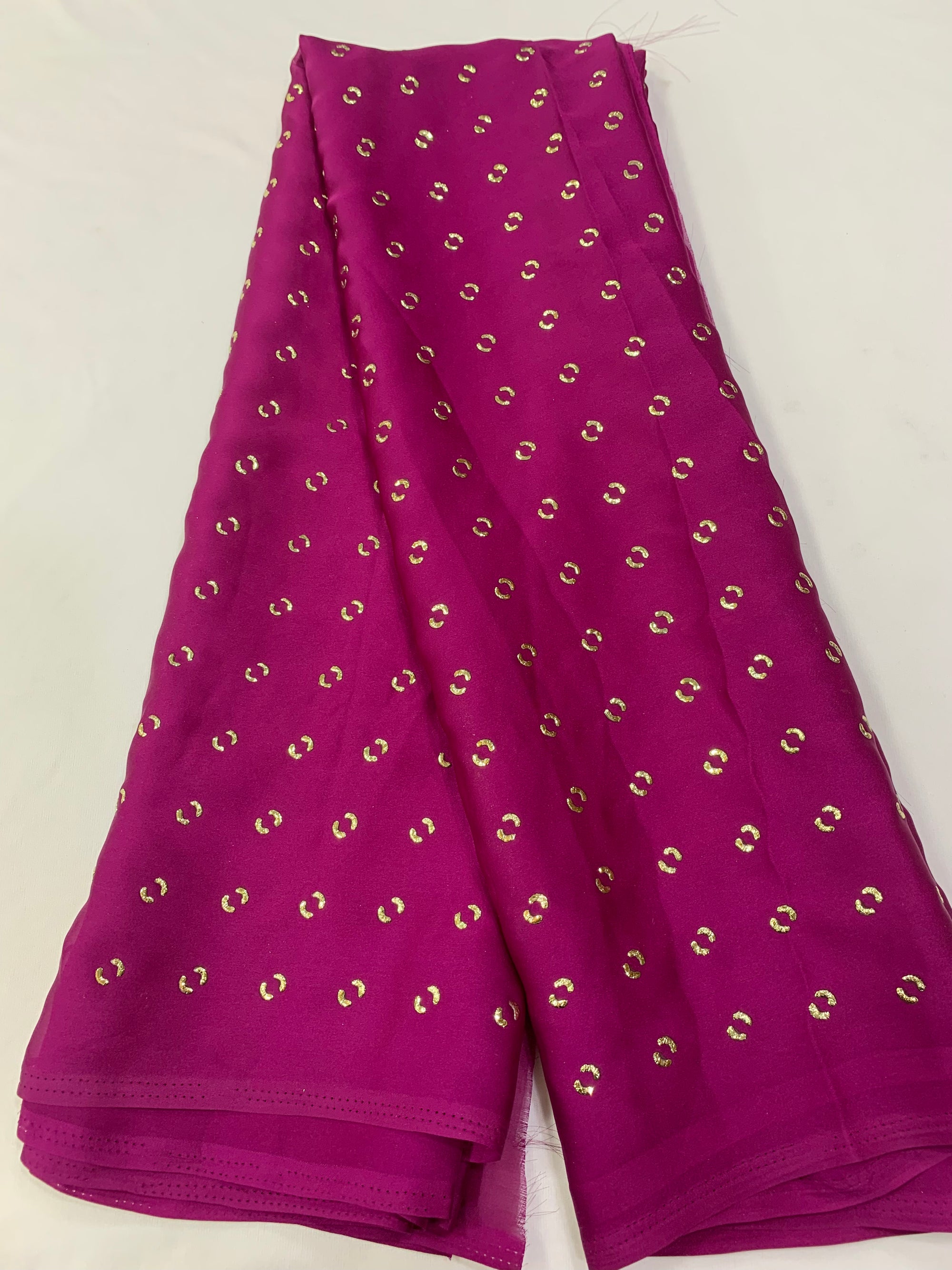 Foil Printed semi silk fabric