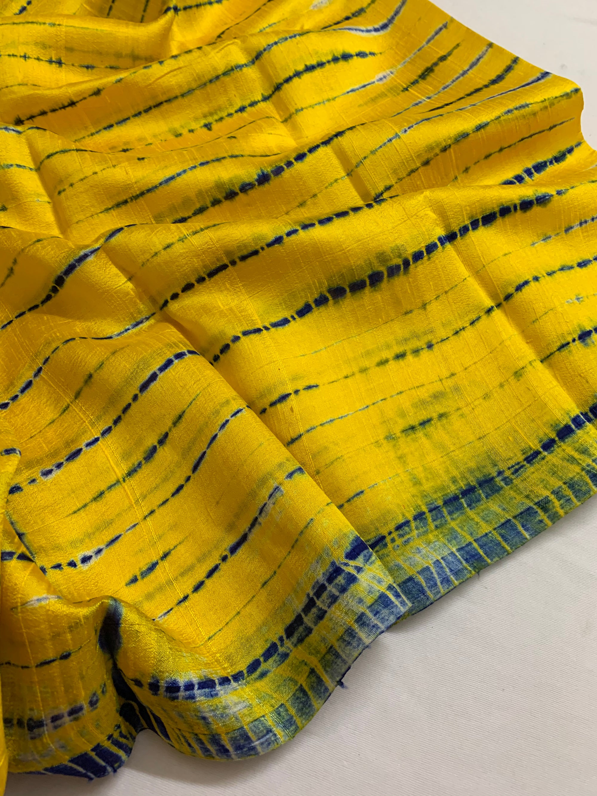 Shibori tie and dye pure raw silk kurta