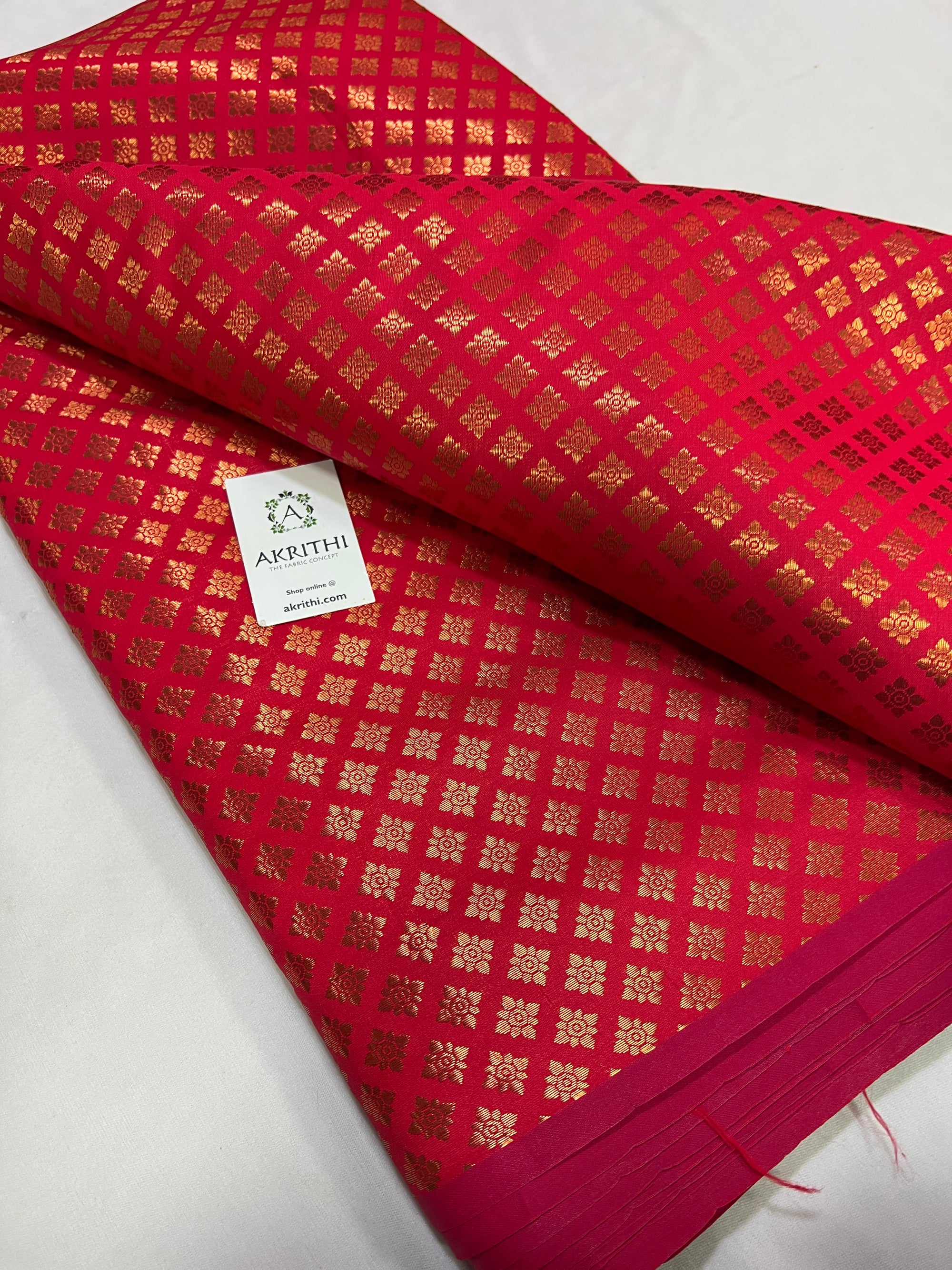Banarasi brocade fabric with copper zari