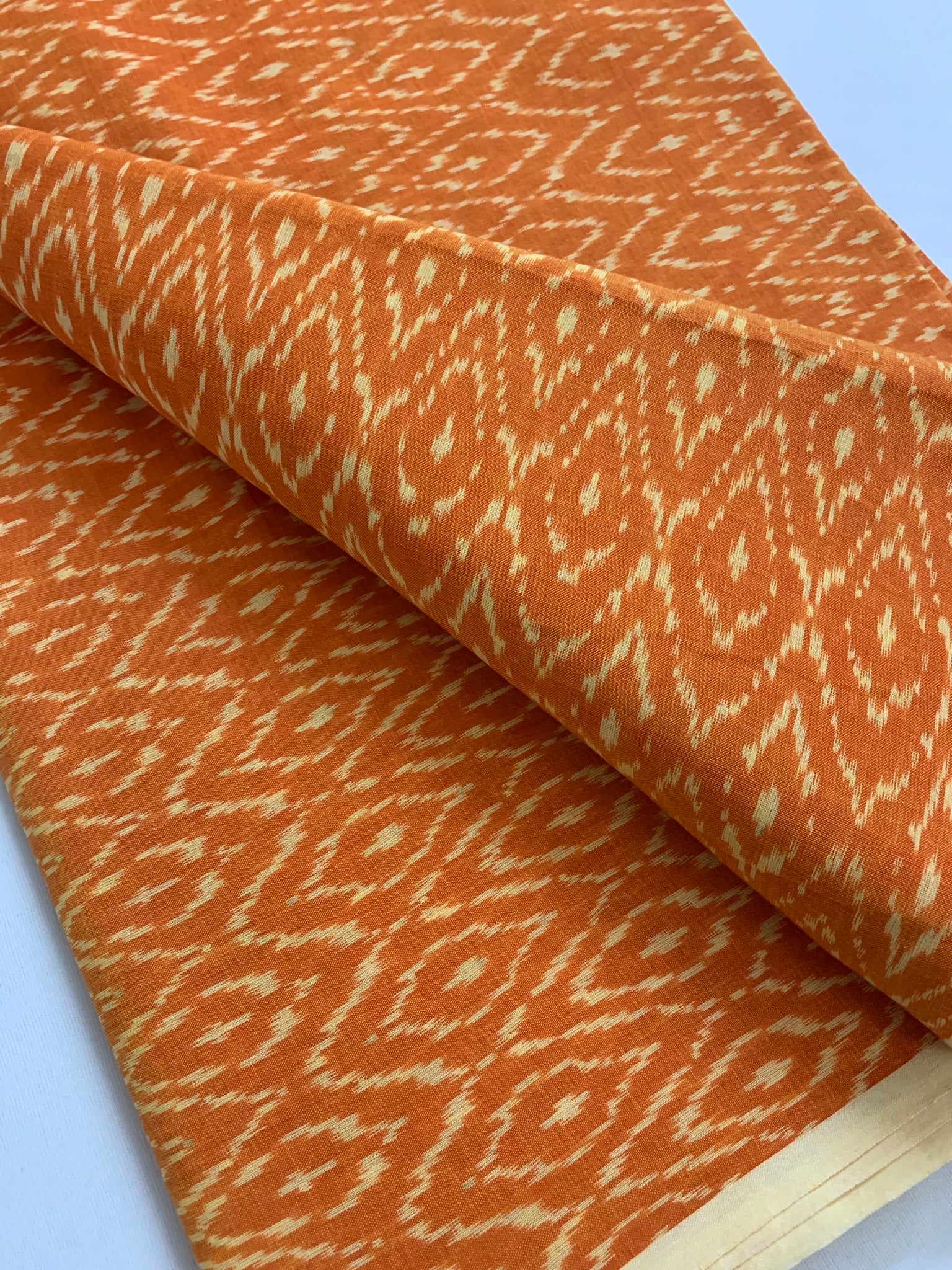 Ikat mercerised cotton fabric