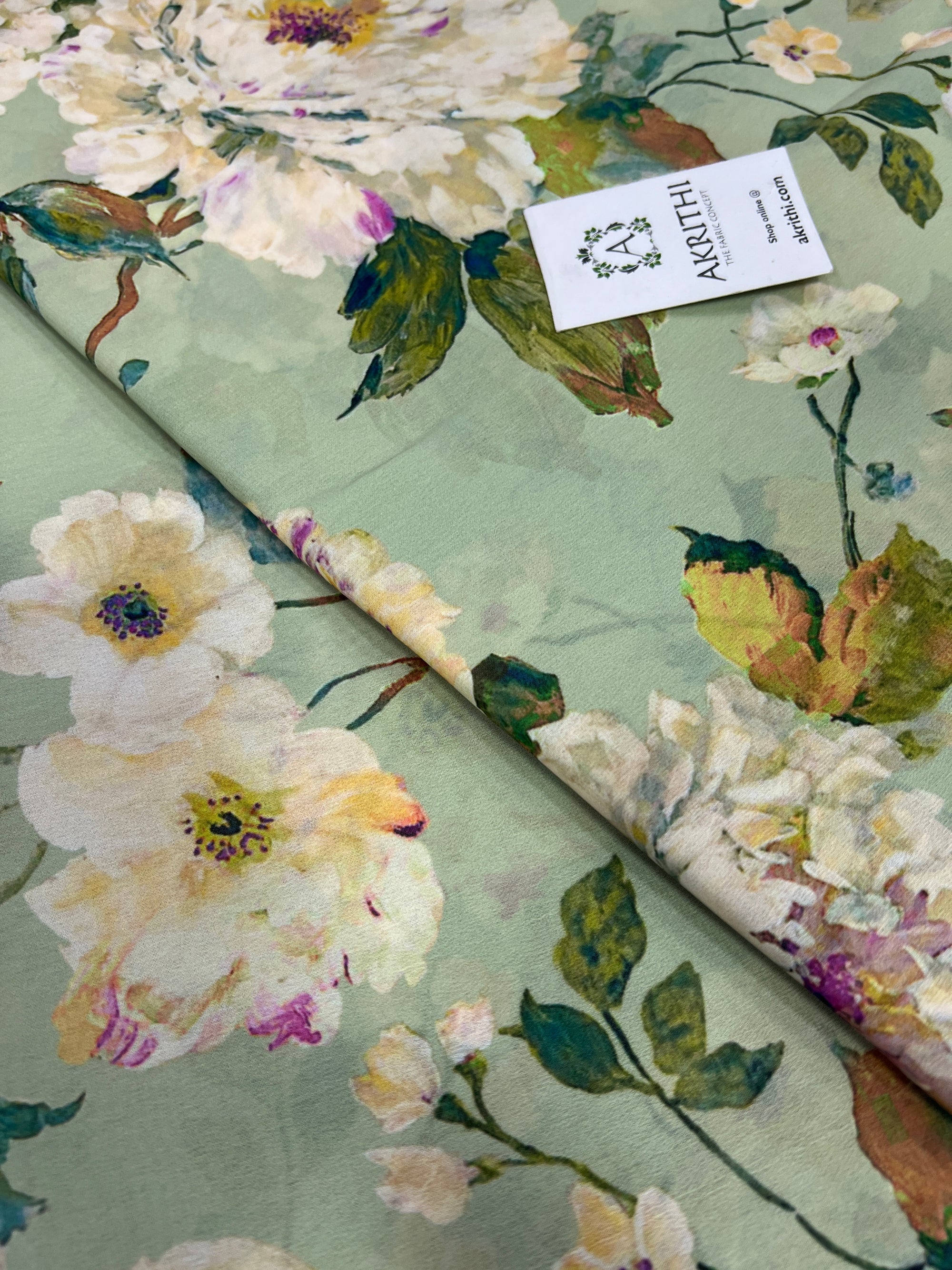 Digital floral printed georgette fabric