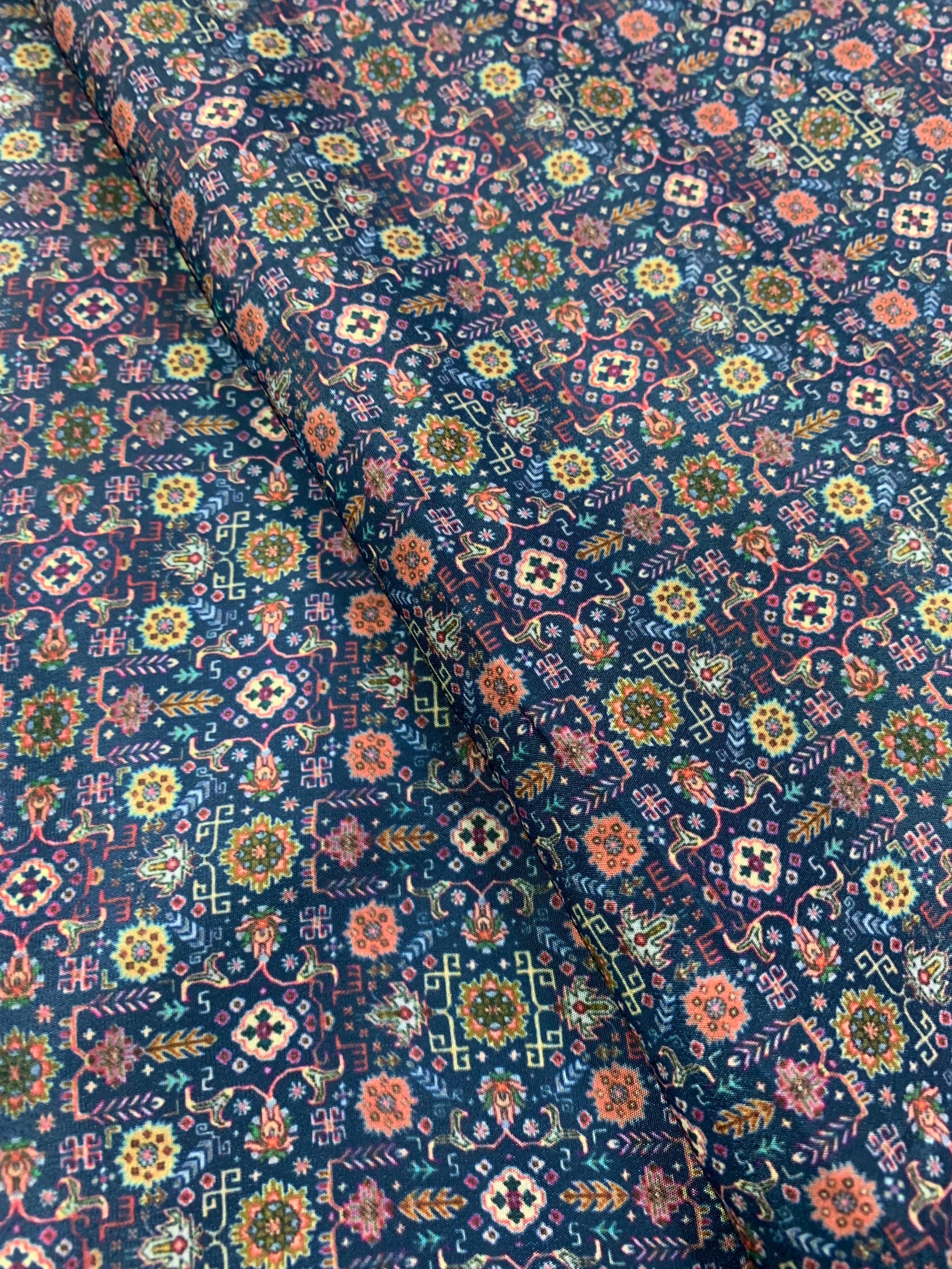 Digital floral Printed crepe fabric