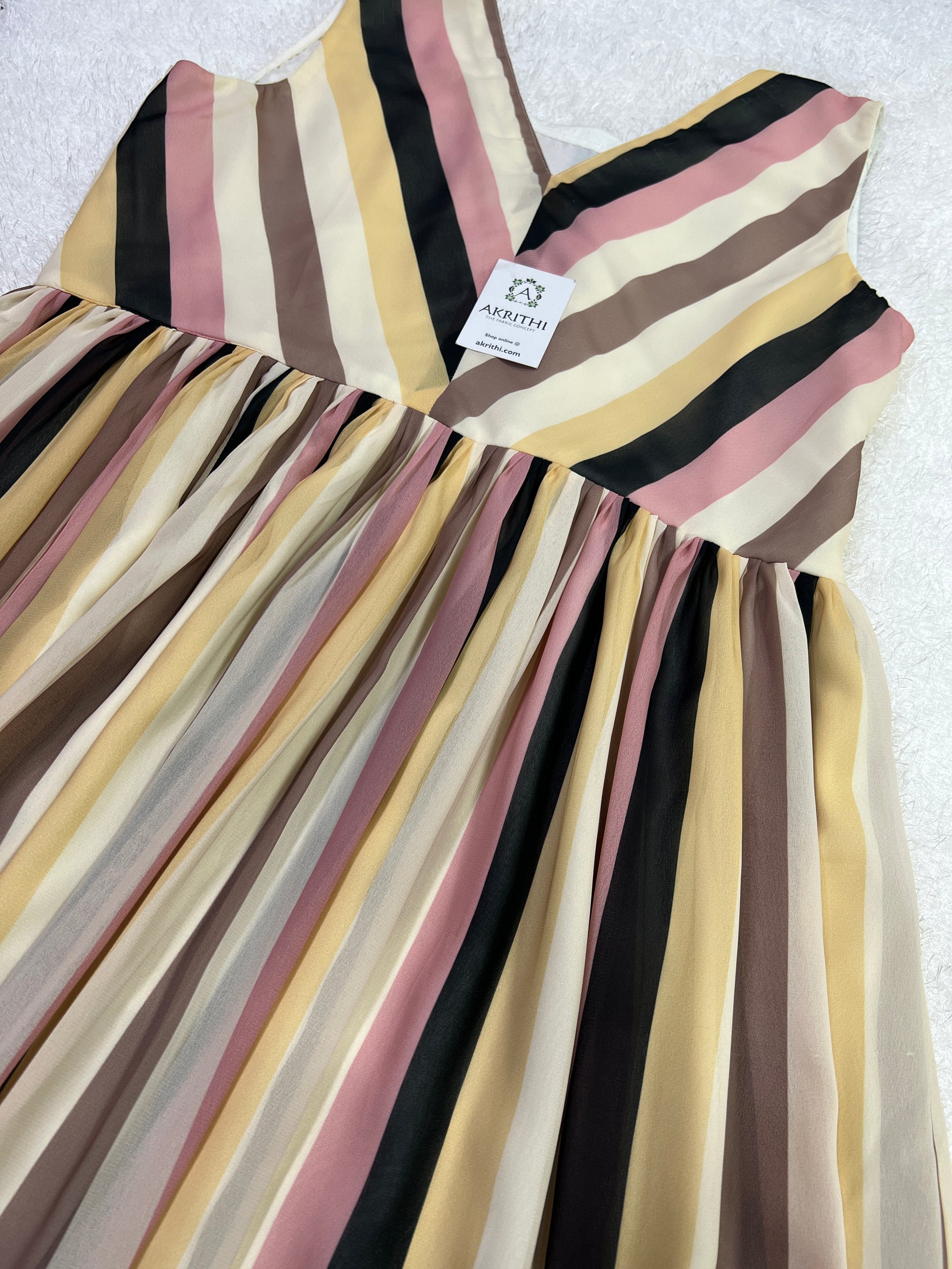 Striped georgette dress