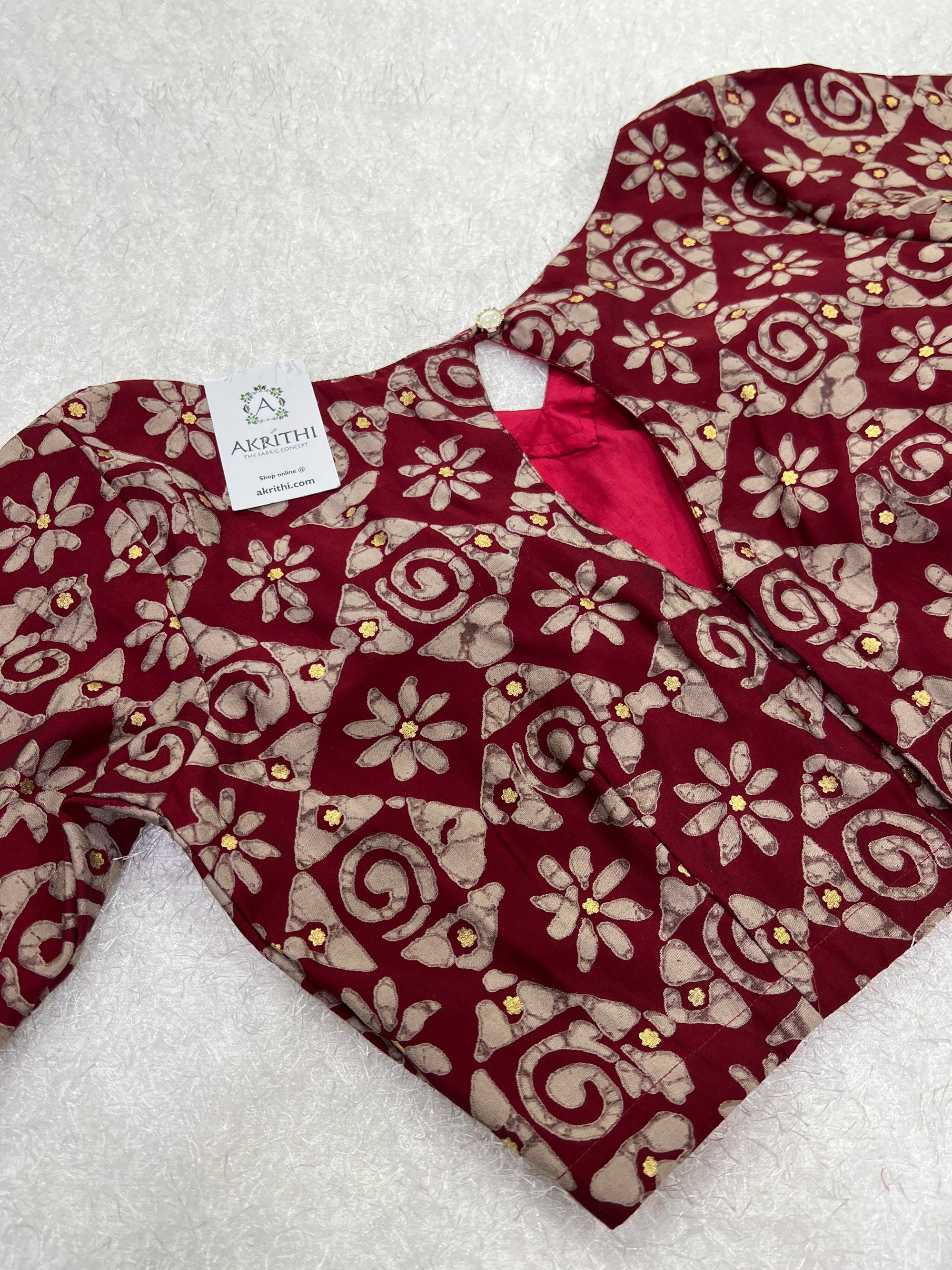 Printed eri silk blouse