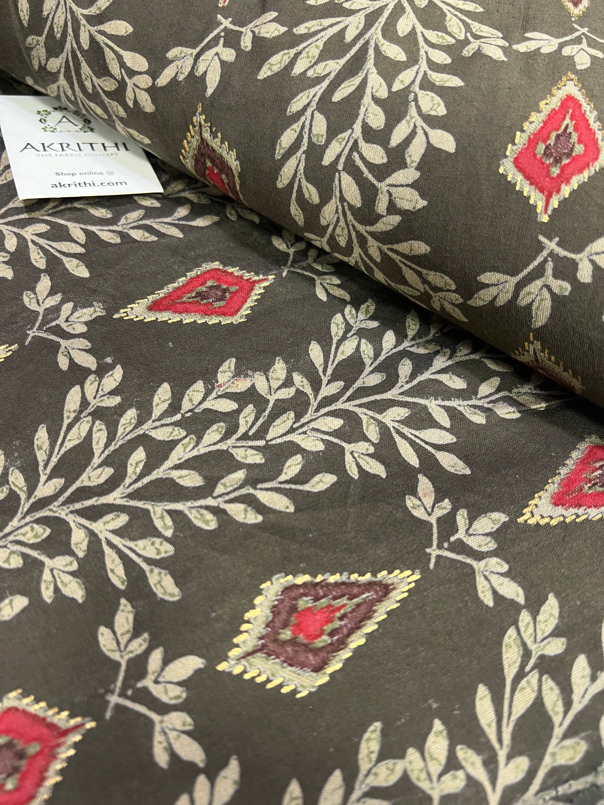 Digital printed silk fabric