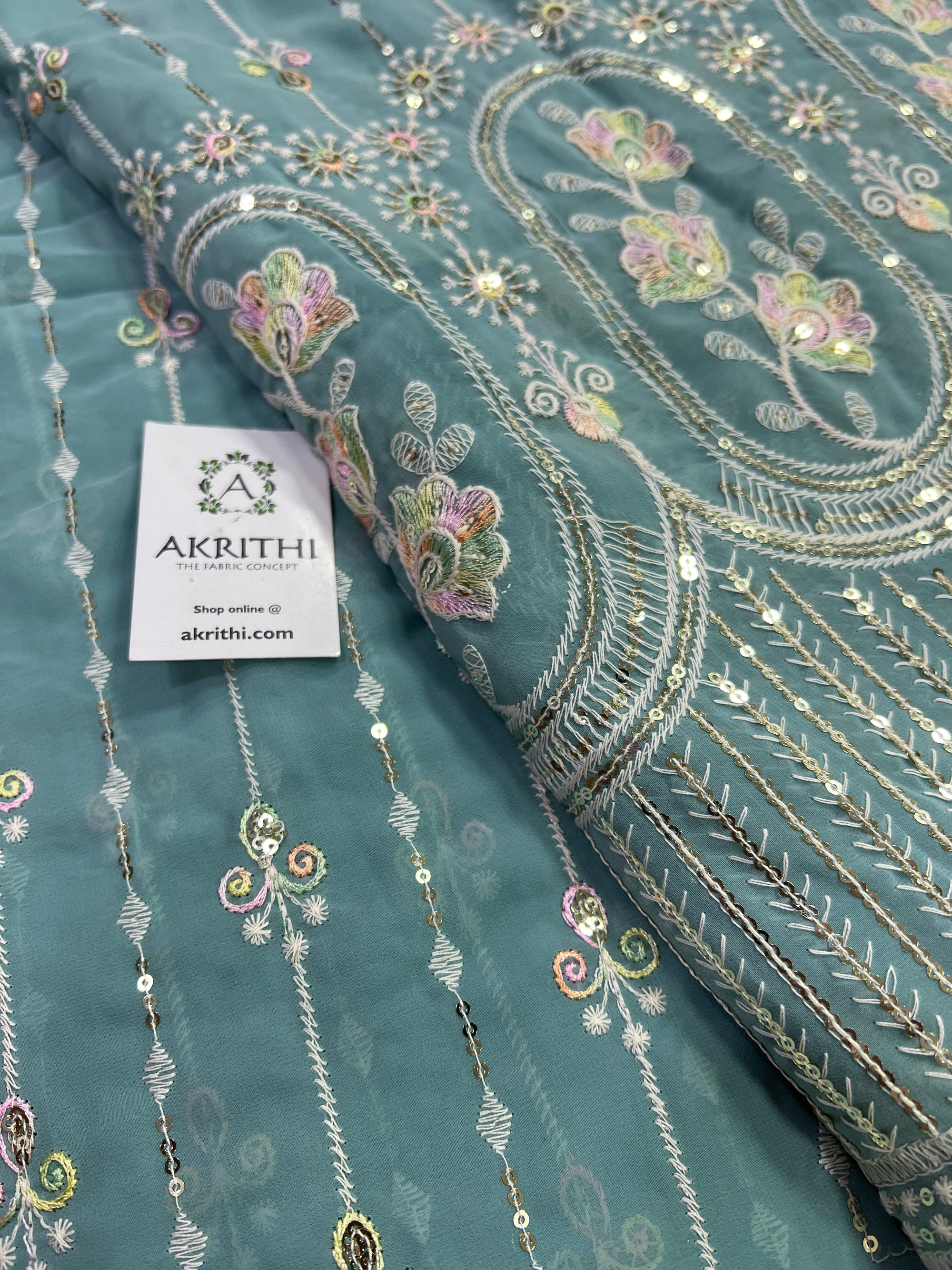 Embroidery on georgette fabric