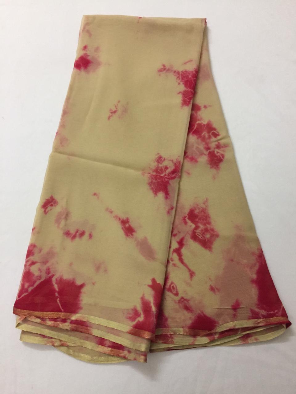 PURE CHIFFON SHIBORI TIE AND DYE SAREE