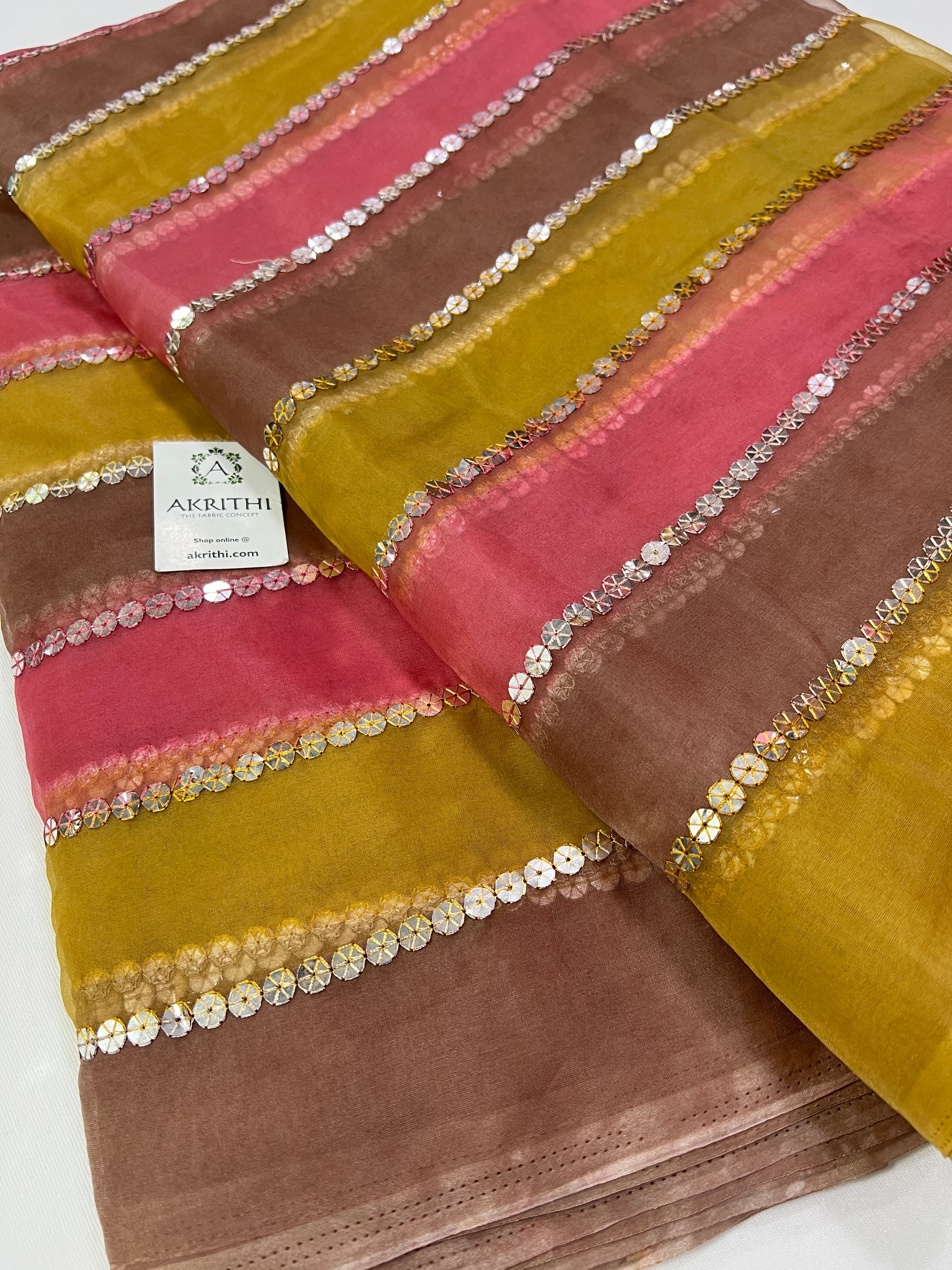 Embroidery on Organza fabric