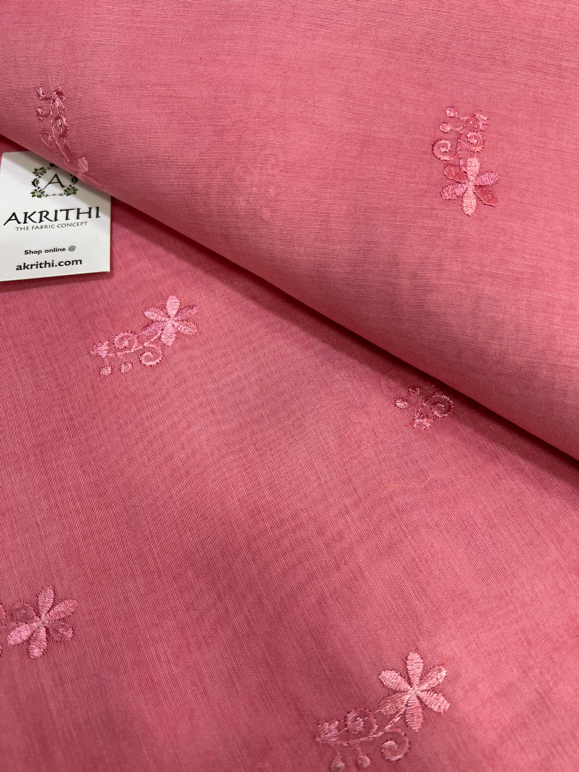 Chanderi embroidered fabric