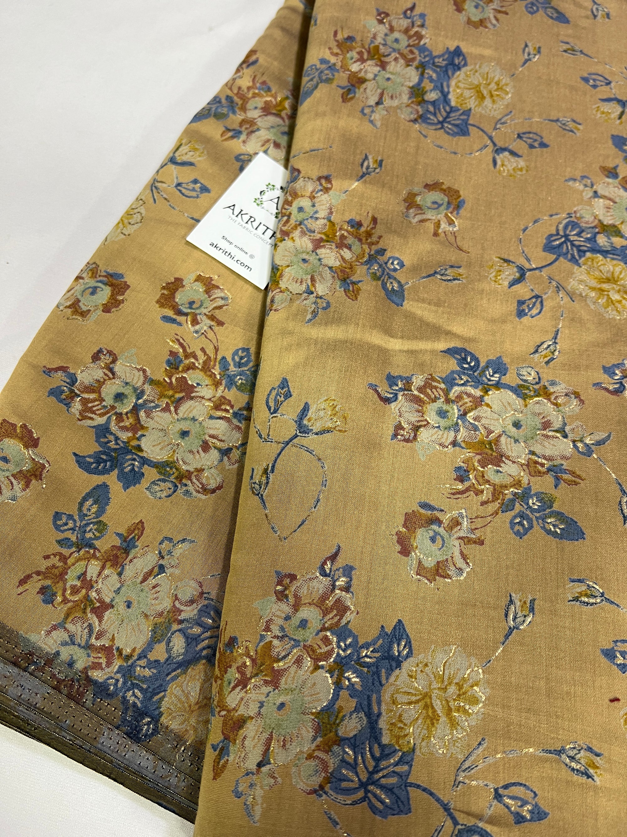 Printed silk fabric