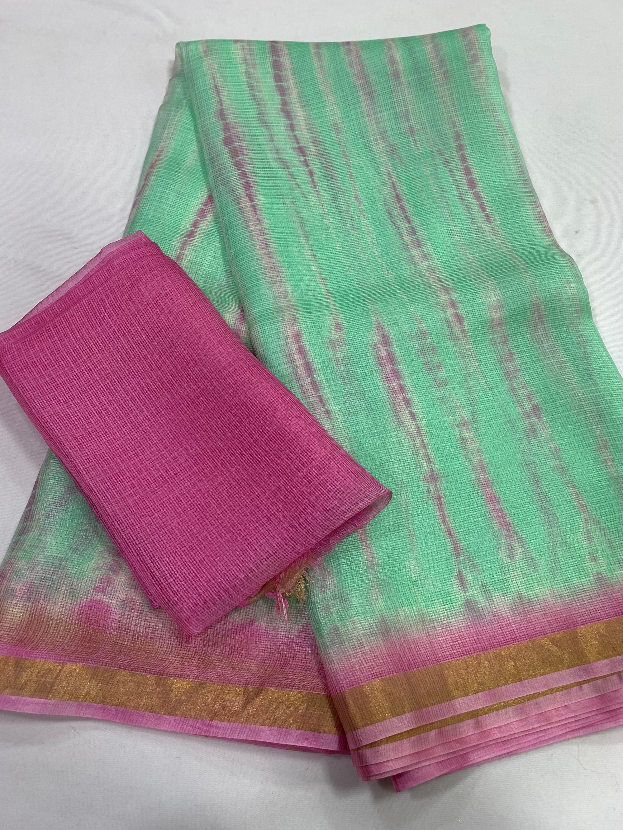 Tie and dye pure kota silk saree